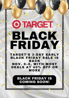 Vista previa de Target Black Friday aviso, nuevo folleto de la tienda, válido en México a partir del 31.10.2025