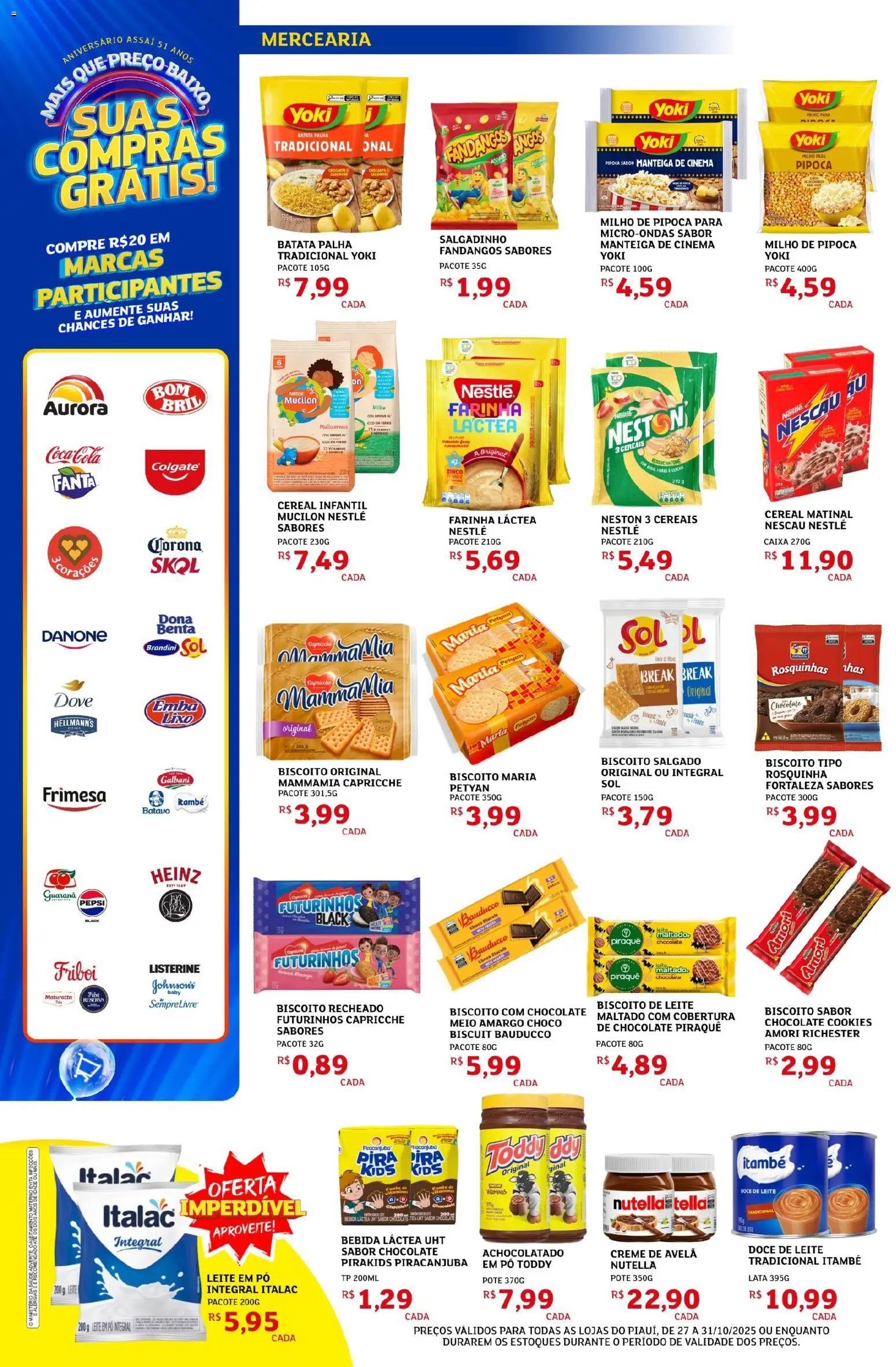 Assaí Atacadista Folheto - válido de 27.10.2025 | Página: 6 | Produtos: Guaraná, Fanta, Leite, Biscoito recheado