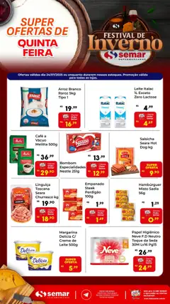 Semar Supermercado Folheto - válido de 24.07.2025 | Página: 1 | Produtos: Salsicha, Leite, Soda, Bombom