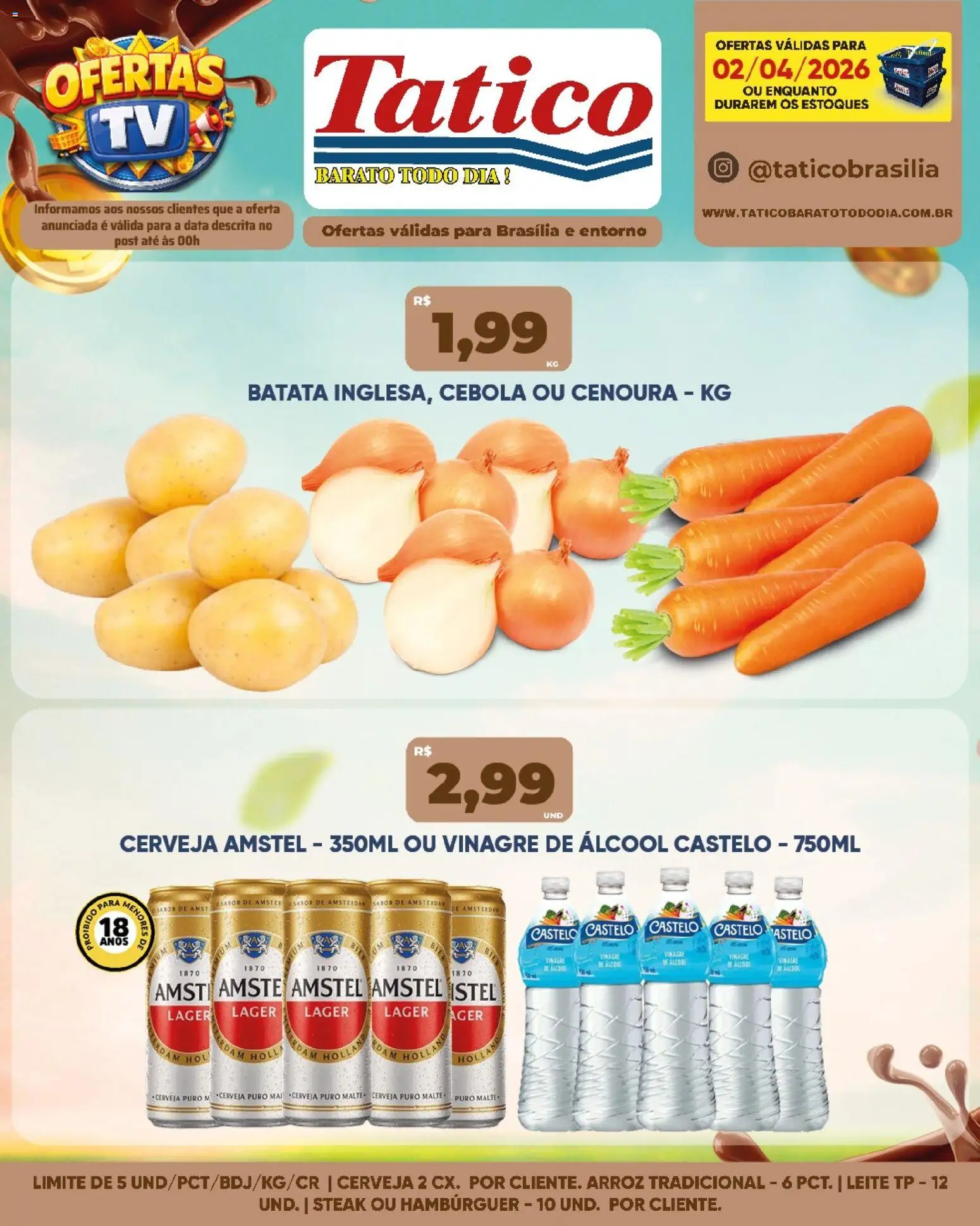 Tatico Folheto - válido de 03.04.2026 | Página: 22 | Produtos: Cerveja, Arroz, Cenoura, Batata
