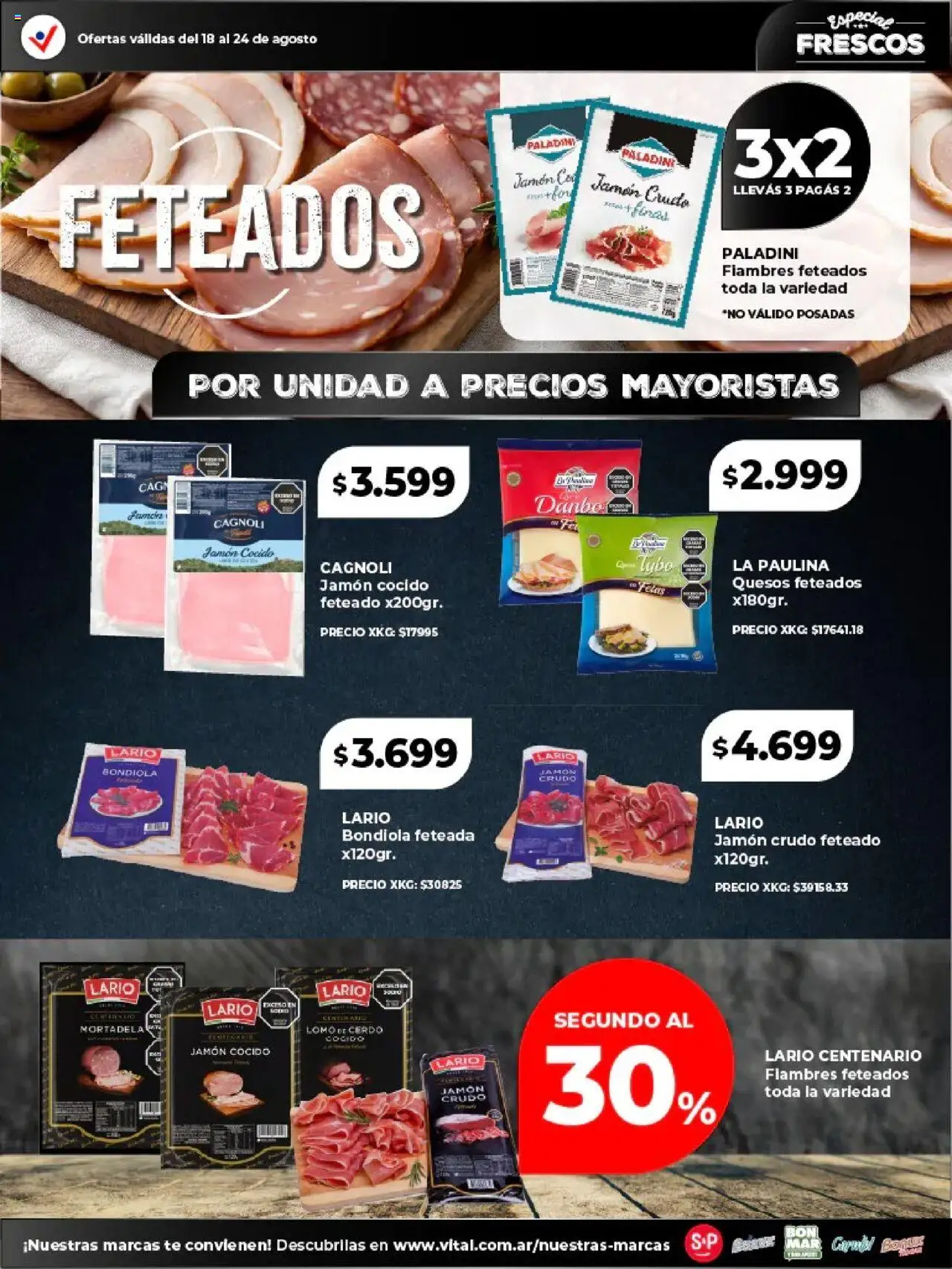 Vital - Especial frescos │ válido desde el 18.08.2025 | Página: 9 | Productos: Jamón cocido, Jamón crudo, Mortadela, Té