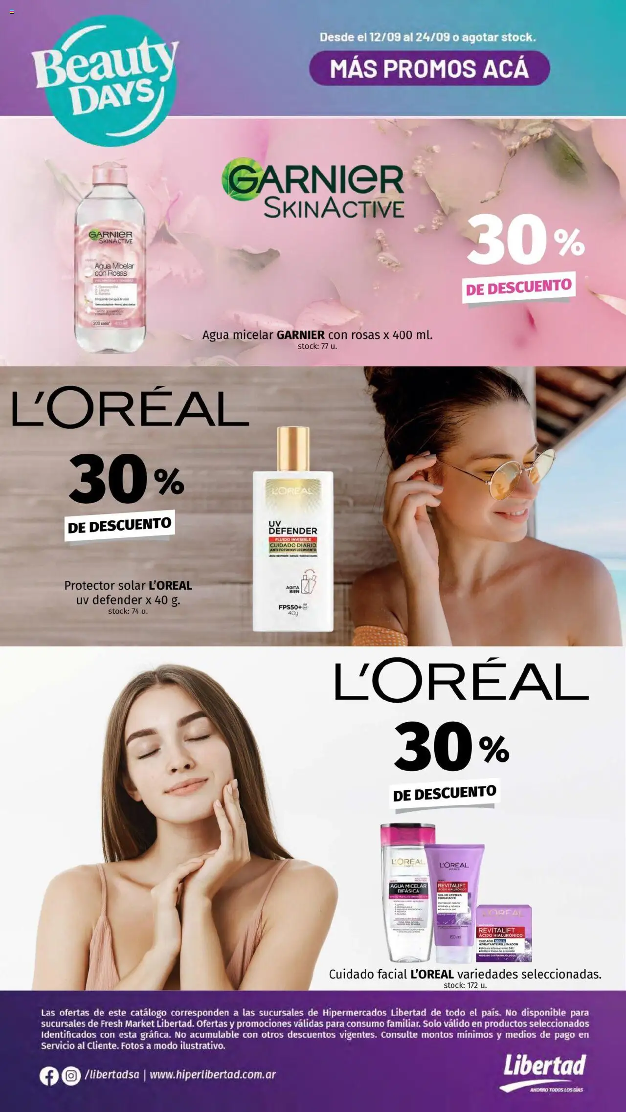 Hipermercado Libertad - Especial Beauty Days │ válido desde el 12.09.2025 | Página: 4 | Productos: Protector solar, Agua