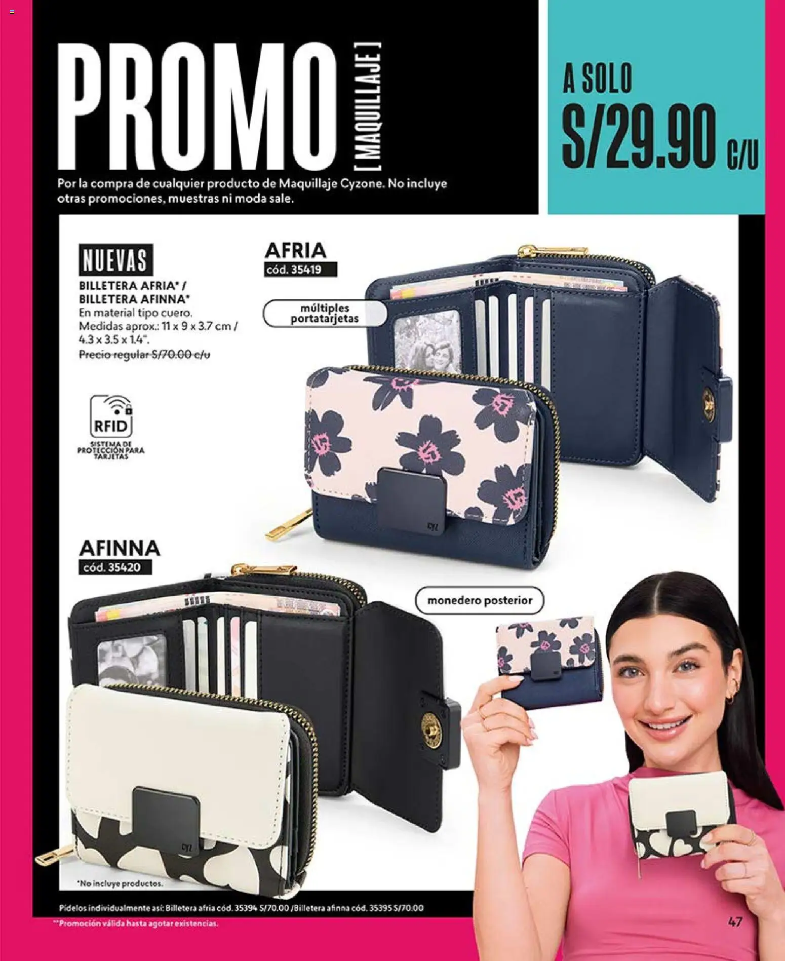 Catálogo CyZone válido desde 14.03.2026 | Página: 47 | Productos: Billetera, Maquillaje