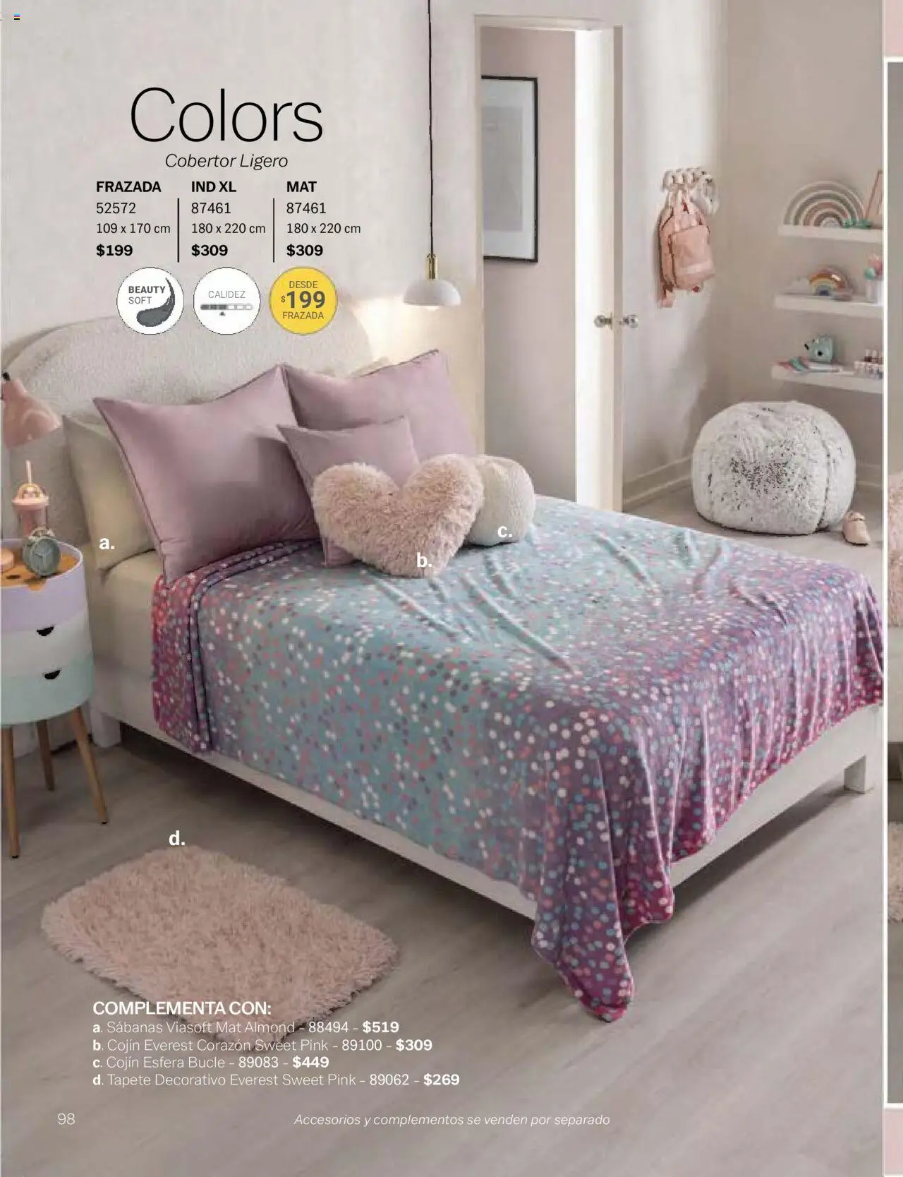 Nuevas ofertas de Vianney válidas en toda la República Mexicana desde el 24.01.2025. ¡Encuentra las mejores ofertas en Vianney catálogo Chavos! | Página: 100 | Productos: Cobertor, Sabanas, Tapete