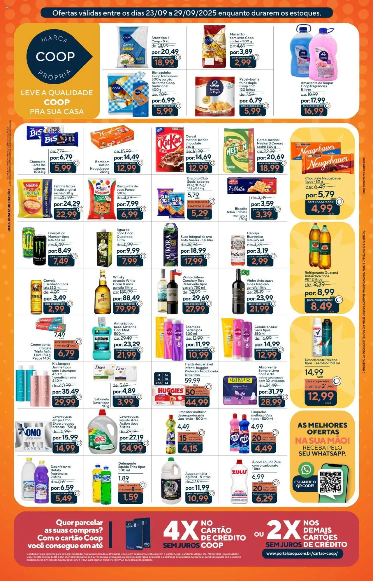 Coop Folheto - válido de 23.09.2025 | Página: 3 | Produtos: Cerveja, Creme dental, Sempre Livre, Absorvente