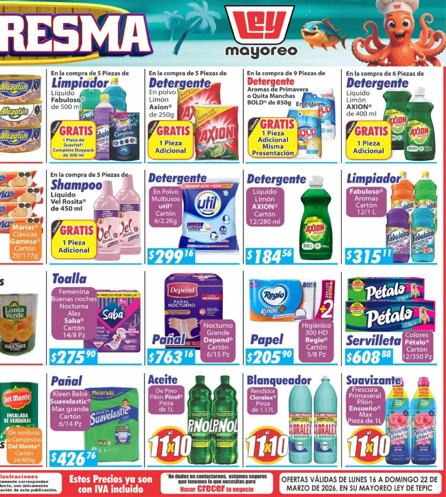 Nuevas ofertas de Casa Ley válidas en toda la República Mexicana desde el 16.02.2026. ¡Encuentra las mejores ofertas en Casa Ley folleto Tepic! | Página: 6 | Productos: Limón, Aceite, Toalla, Polvo