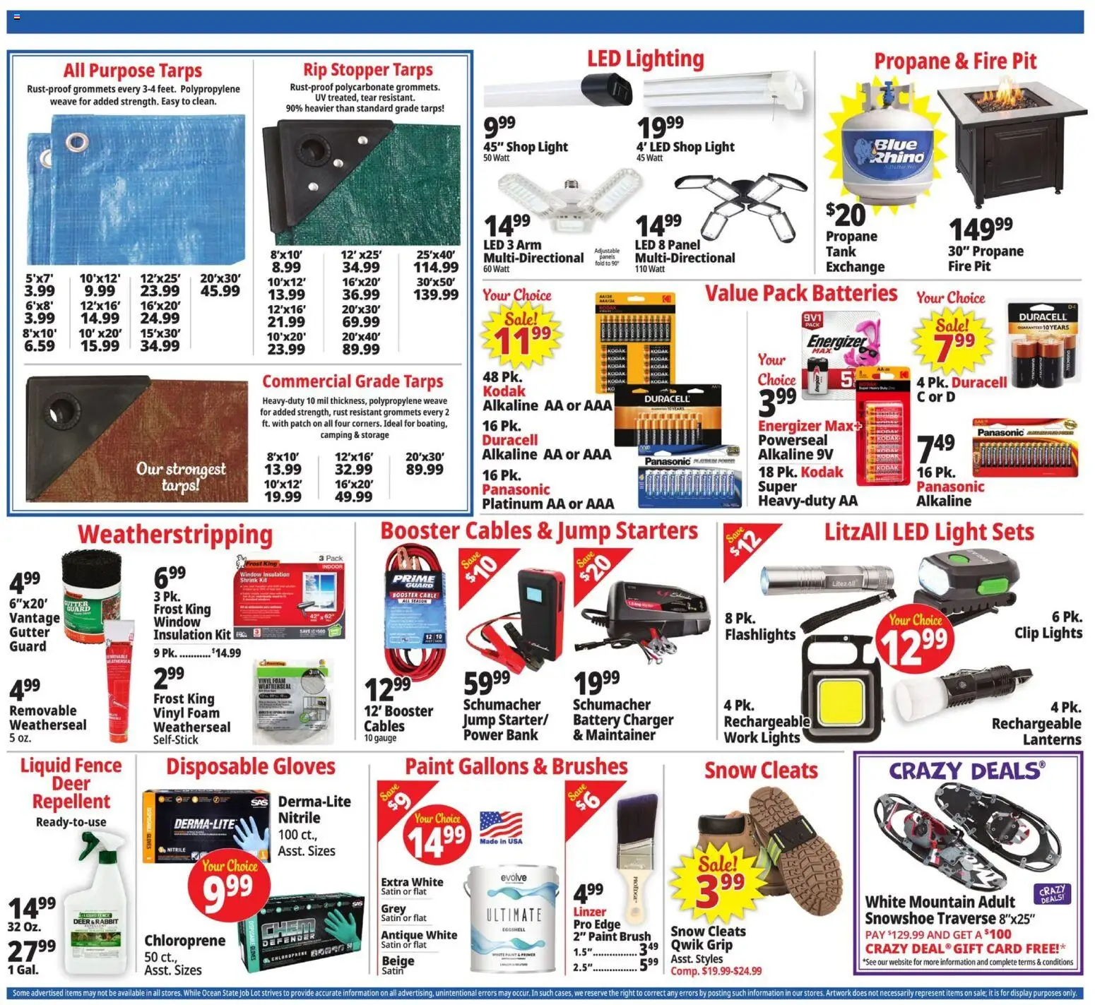 Ocean State Job Lot Weekly Ad - valid from 08.01.2026 | Page: 3 | Products: Battery, Gloves, Cable, Power Bank