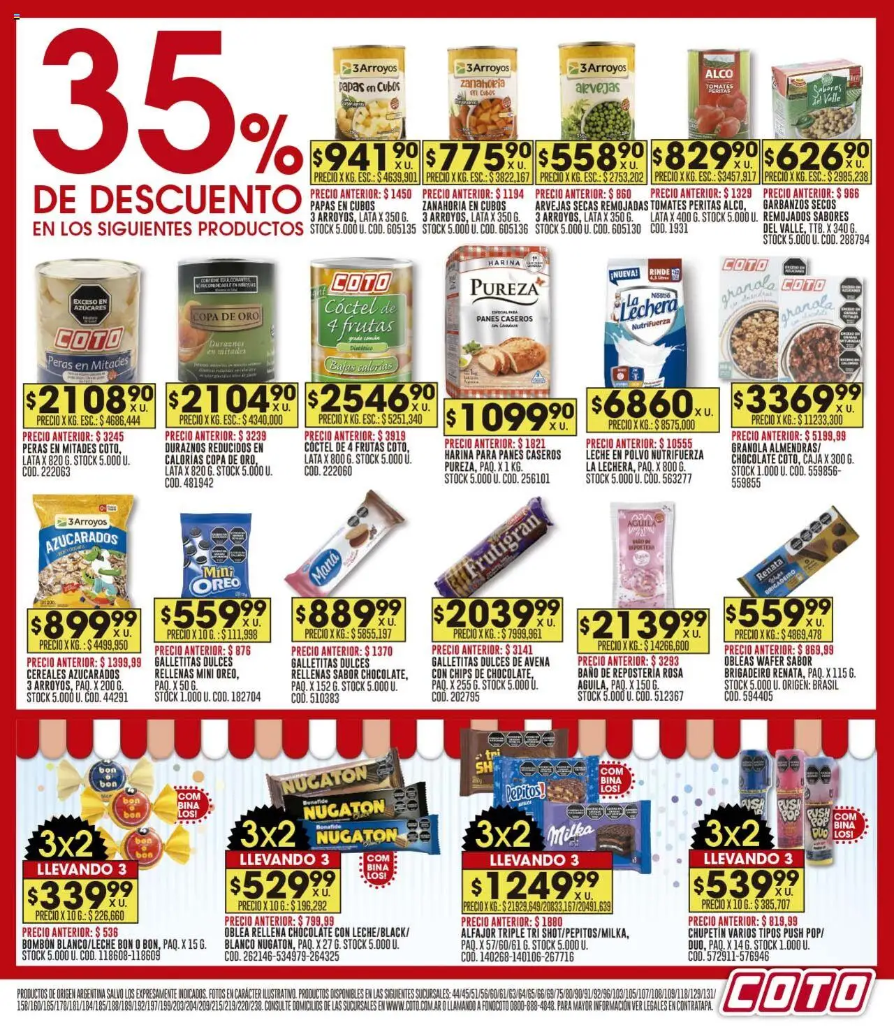 Coto ofertas │ válido desde el 25.08.2025 | Página: 11 | Productos: Harina, Leche en polvo, Chocolate, Zanahoria