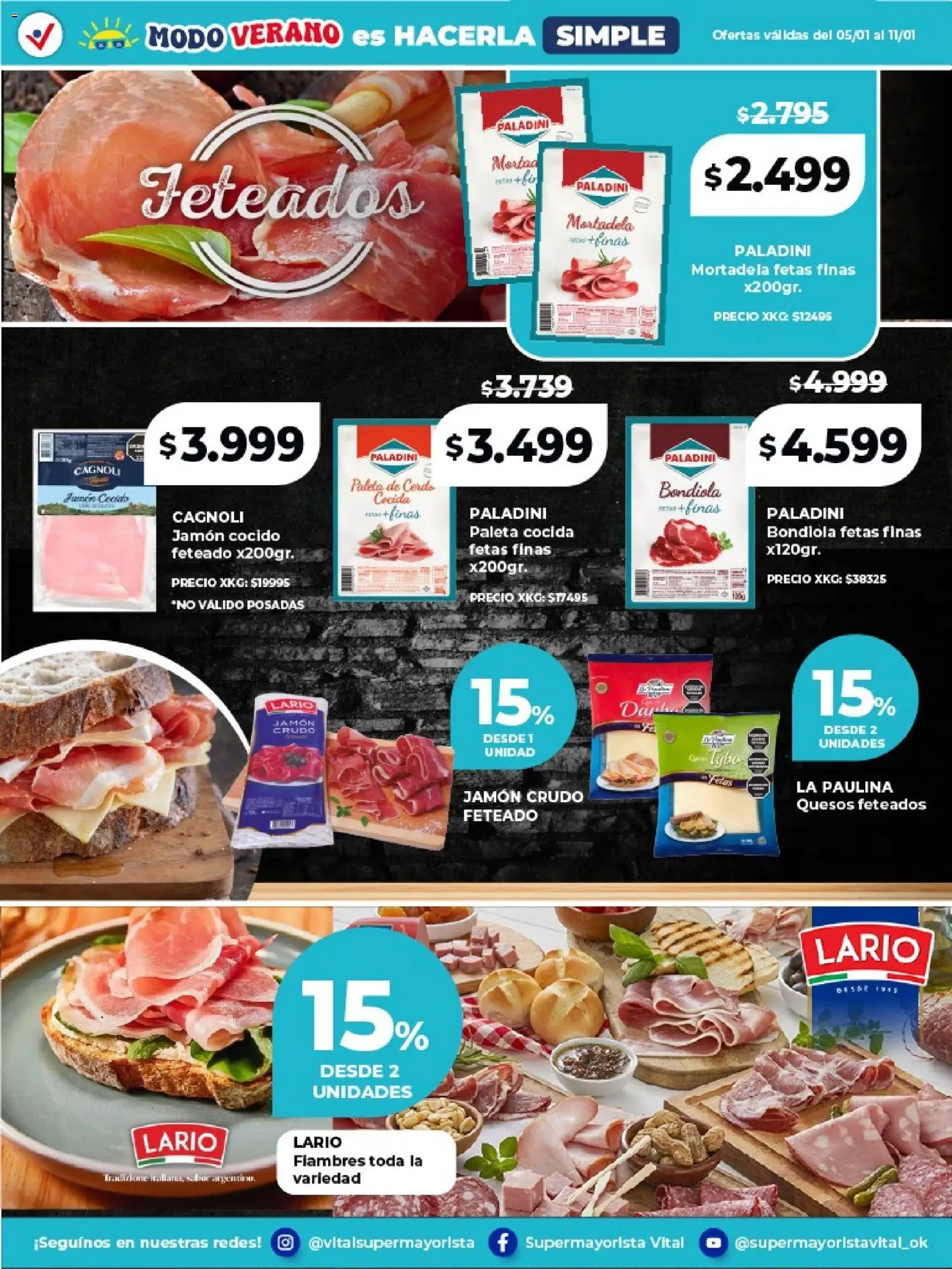 Vital - Especial de frescos │ válido desde el 05.01.2026 | Página: 10 | Productos: Jamón cocido, Paleta, Jamón, Cerdo