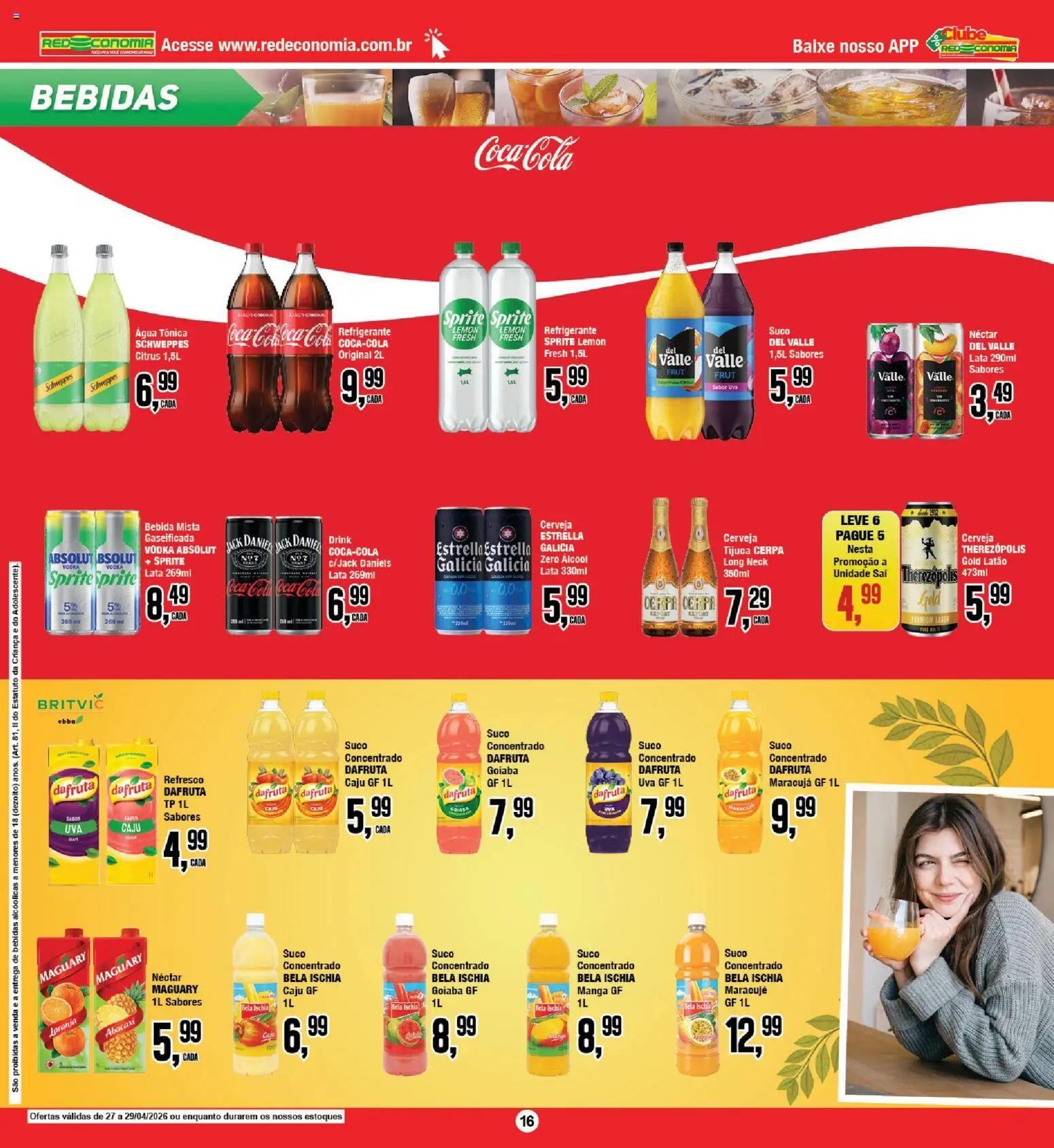 RedEconomia Folheto - válido de 27.04.2026 | Página: 16 | Produtos: Caju, Cola, Abacaxi, Bebida
