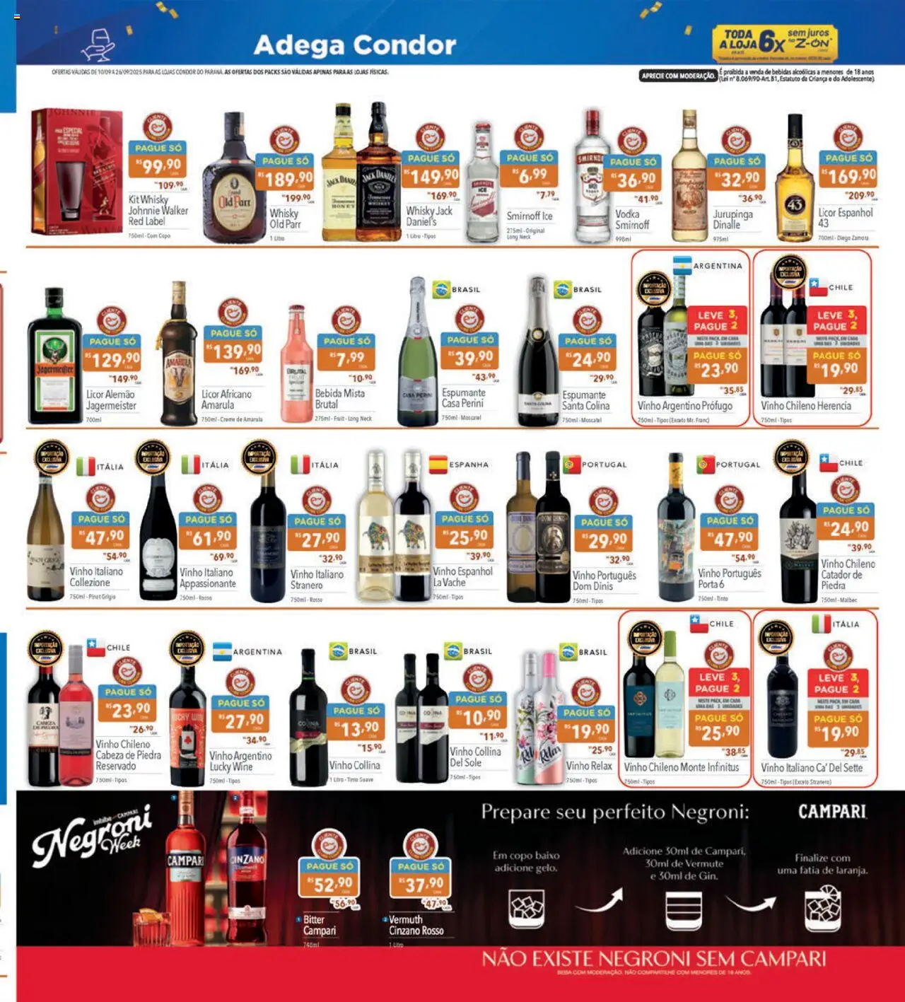 Supermercados Condor Folheto - válido de 10.09.2025 | Página: 17 | Produtos: Cama, Creme, Bebida, Campari
