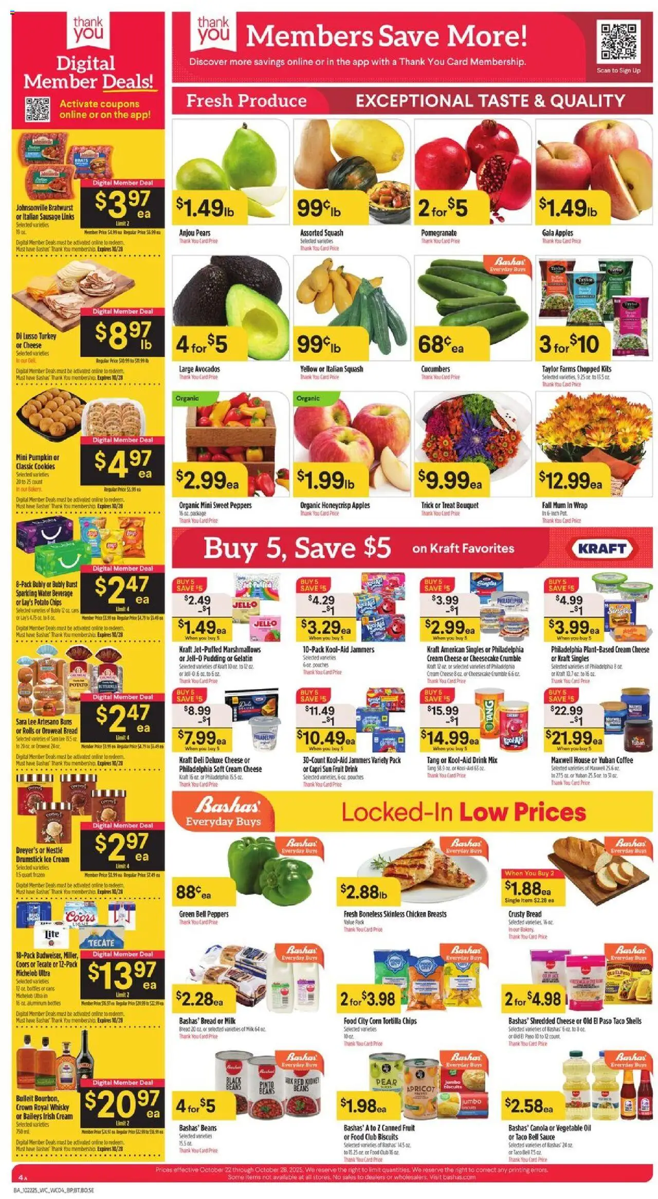 Basha's Weekly Ad - valid from 22.10.2025 | Page: 4 | Products: Squash, Coffee, Ice cream, Pumpkin