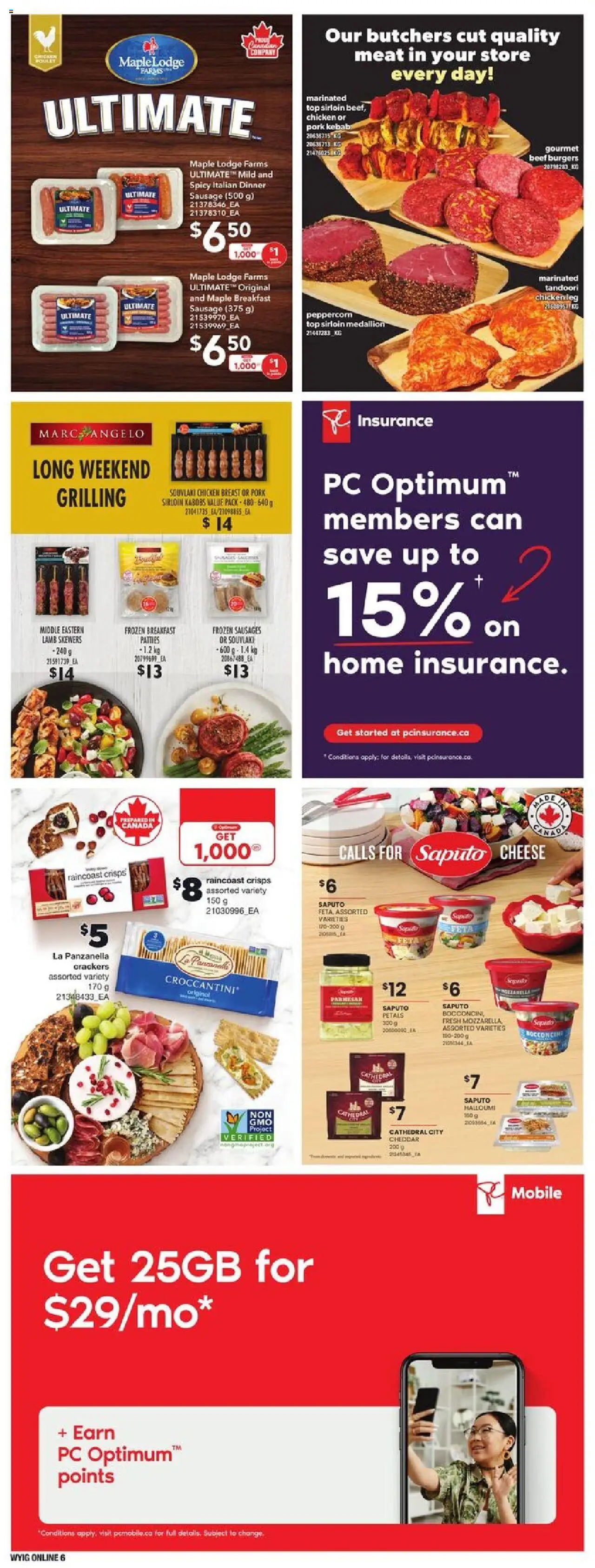 Loblaws flyer valid from 28.08.2025 | Page: 15 | Products: PC, Cheese, Chicken, Pork