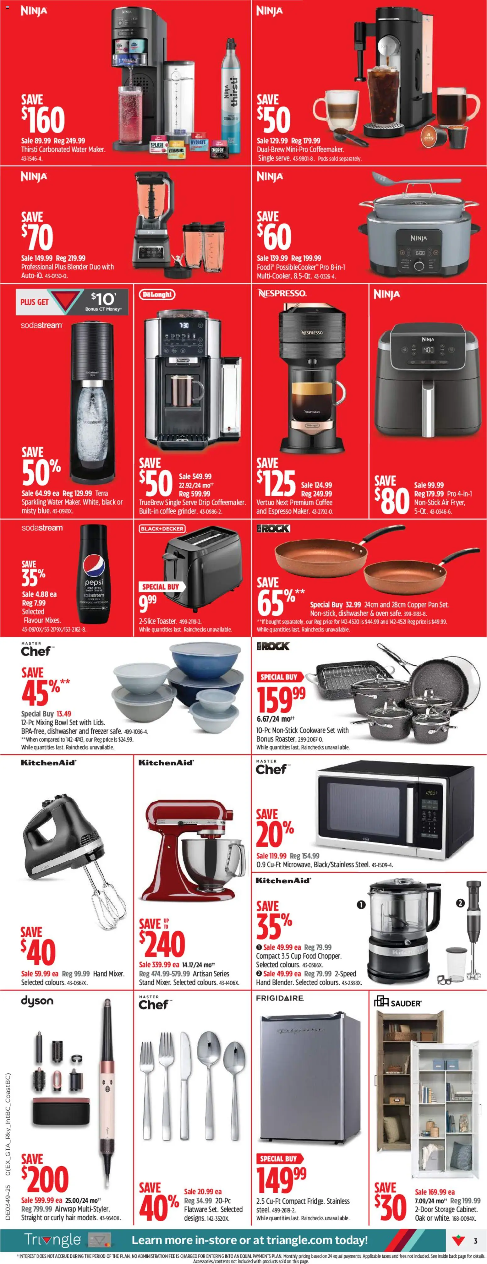 Canadian Tire flyer valid from 27.11.2025 | Page: 3 | Products: Freezer, Oven, Dishwasher, Coffee