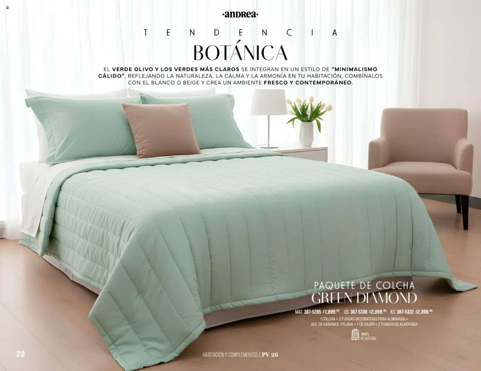 Nuevas ofertas de Andrea válidas en toda la República Mexicana desde el 25.01.2026. ¡Encuentra las mejores ofertas en Andrea catálogo Home! | Página: 22 | Productos: Almohada, Sabanas