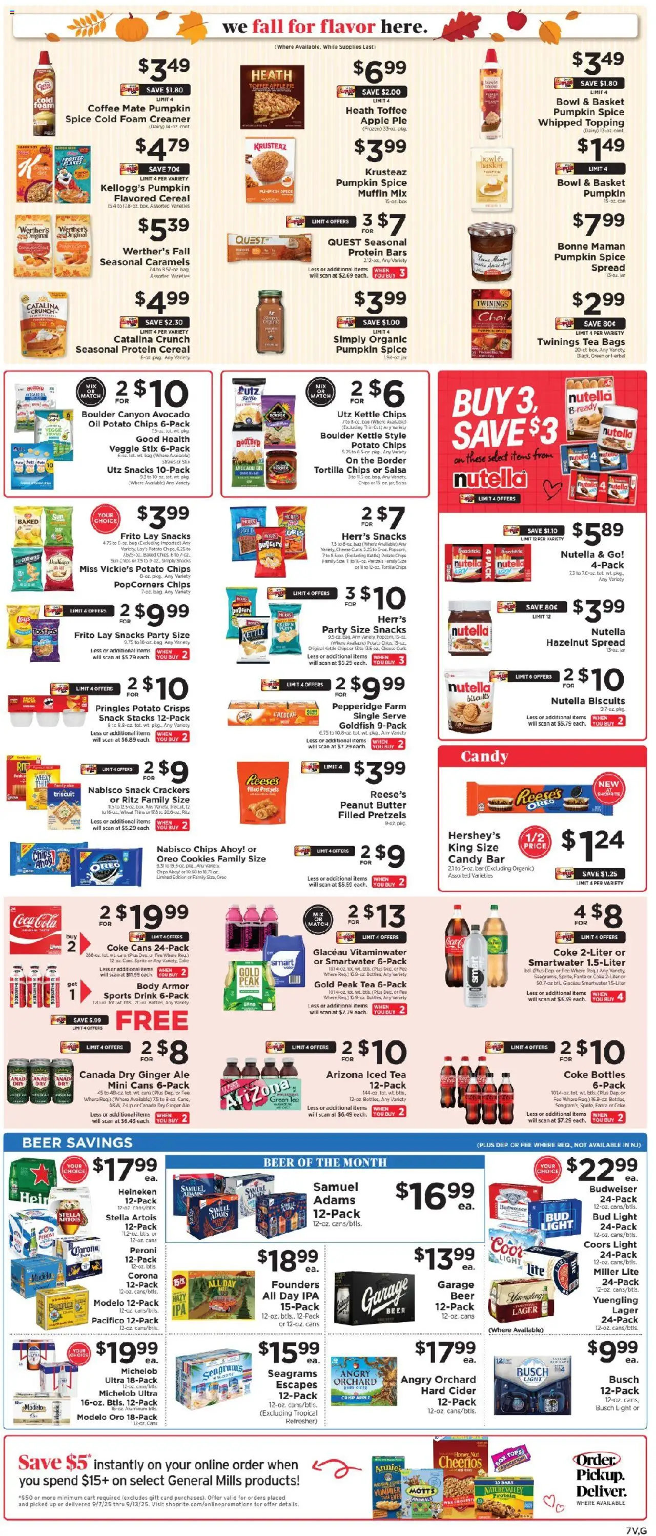ShopRite Weekly Ad - NY - valid from 07.09.2025 | Page: 8 | Products: Chips, Pumpkin, Muffin, Bag