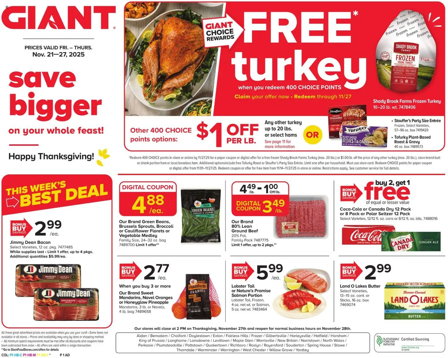 Giant Weekly Ad - valid from 21.11.2025 | Page: 1 | Products: Broccoli, Ginger, Box, Butter