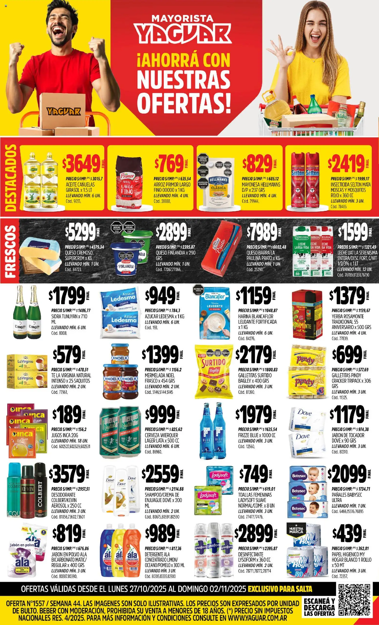 Yaguar - Salta │ válido desde el 27.10.2025 | Página: 1 | Productos: Polvo, Mayonesa, Arroz, Té
