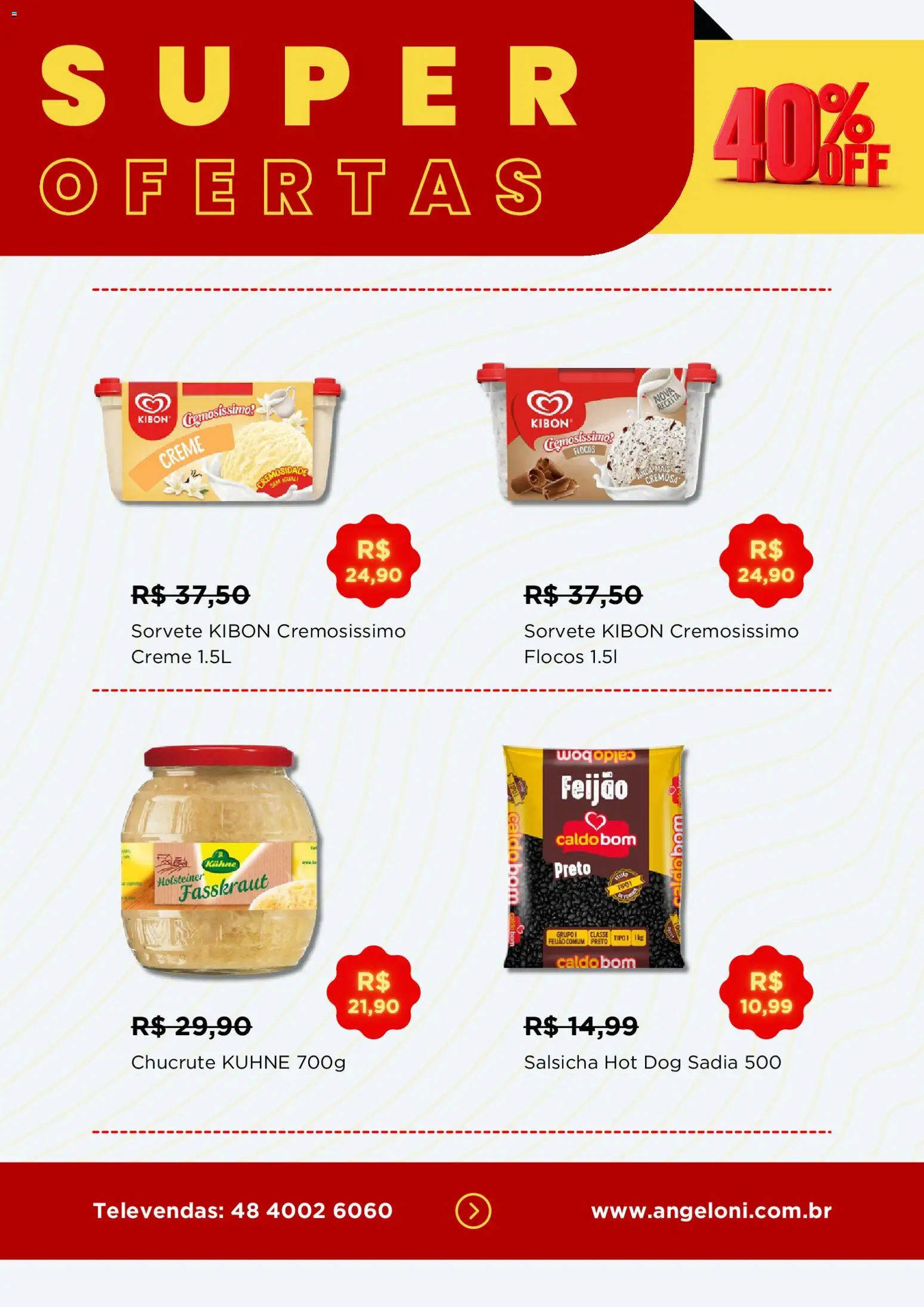 Angeloni Folheto - válido de 19.03.2026 | Página: 3 | Produtos: Feijão, Creme, Flocos, Sorvete