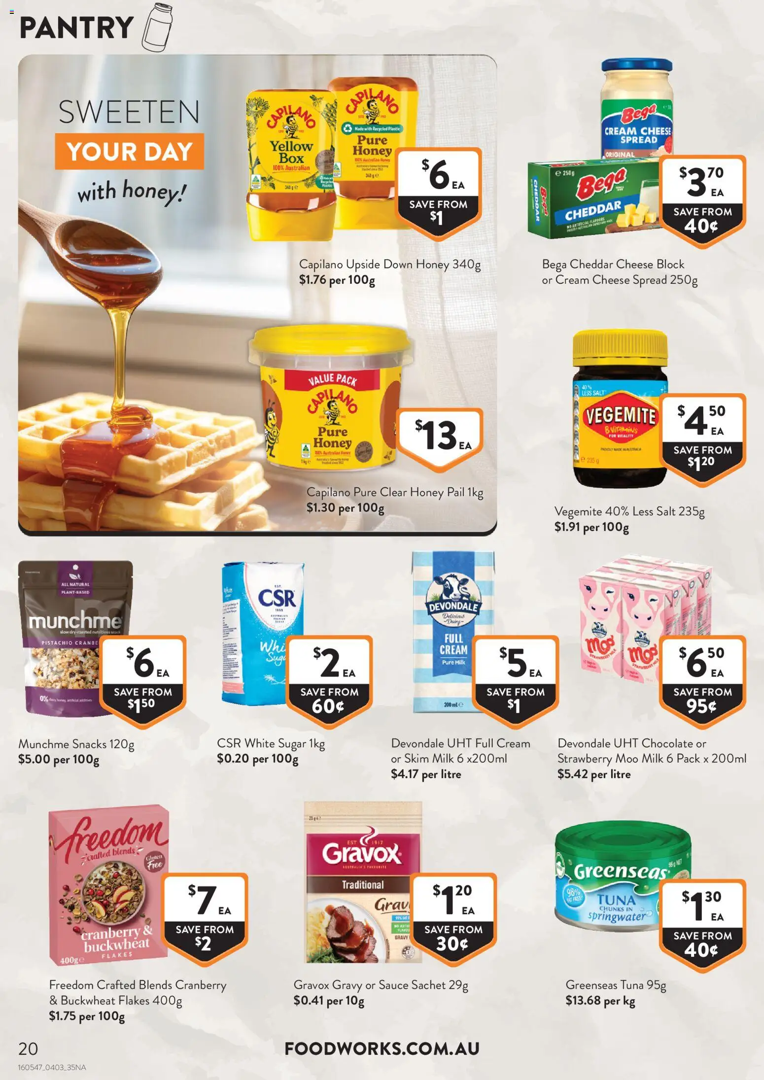 Foodworks catalogue - valid from 04.03.2026 | Page: 20 | Products: Milk, Sauce, Salt, Vegemite