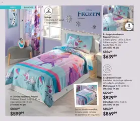 Vista previa de Juego de sábanas Frozen, Poliéster. Sábana plana: 1.65 x 2.30 m Sábana cajón: 1.60 x 2 m Funda: 58 x 70 cm (192605) 48 pts, nuevo folleto de la tienda, válido en México a partir del 30.01.2026 | Página: 146 | Productos: Juego, Funda, Cama, Sabanas