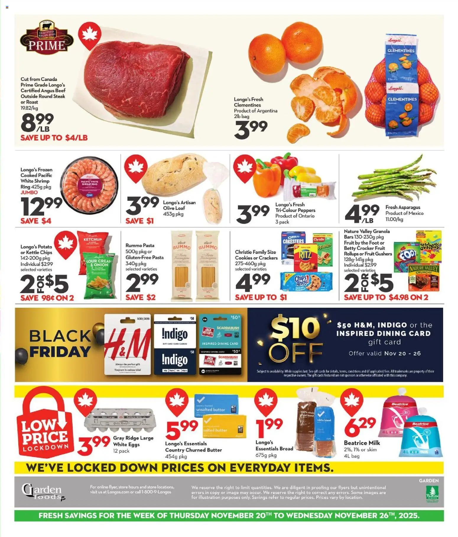 Longo's flyer valid from 20.11.2025 | Page: 3 | Products: Chips, Cookies, Bag, Butter