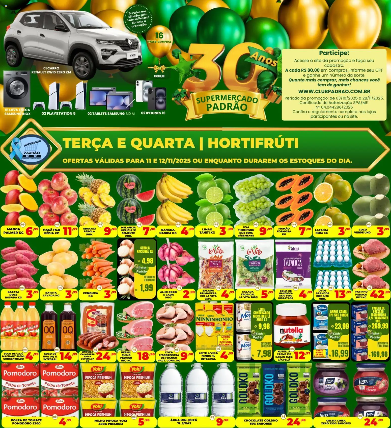 Supermercado Padrão Folheto - válido de 11.11.2025 | Página: 1 | Produtos: Panela de pressão, Abacaxi, Salada, Frango
