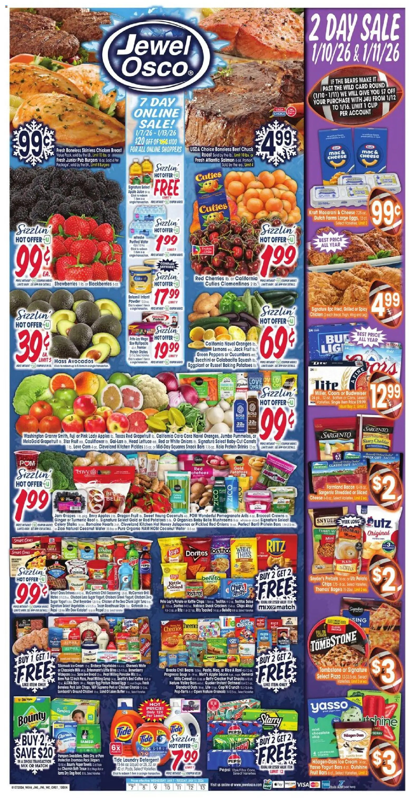 Jewel Osco Weekly Ad - IL - valid from 07.01.2026 | Page: 1 | Products: Cheese, Juice, Grill, Kettle
