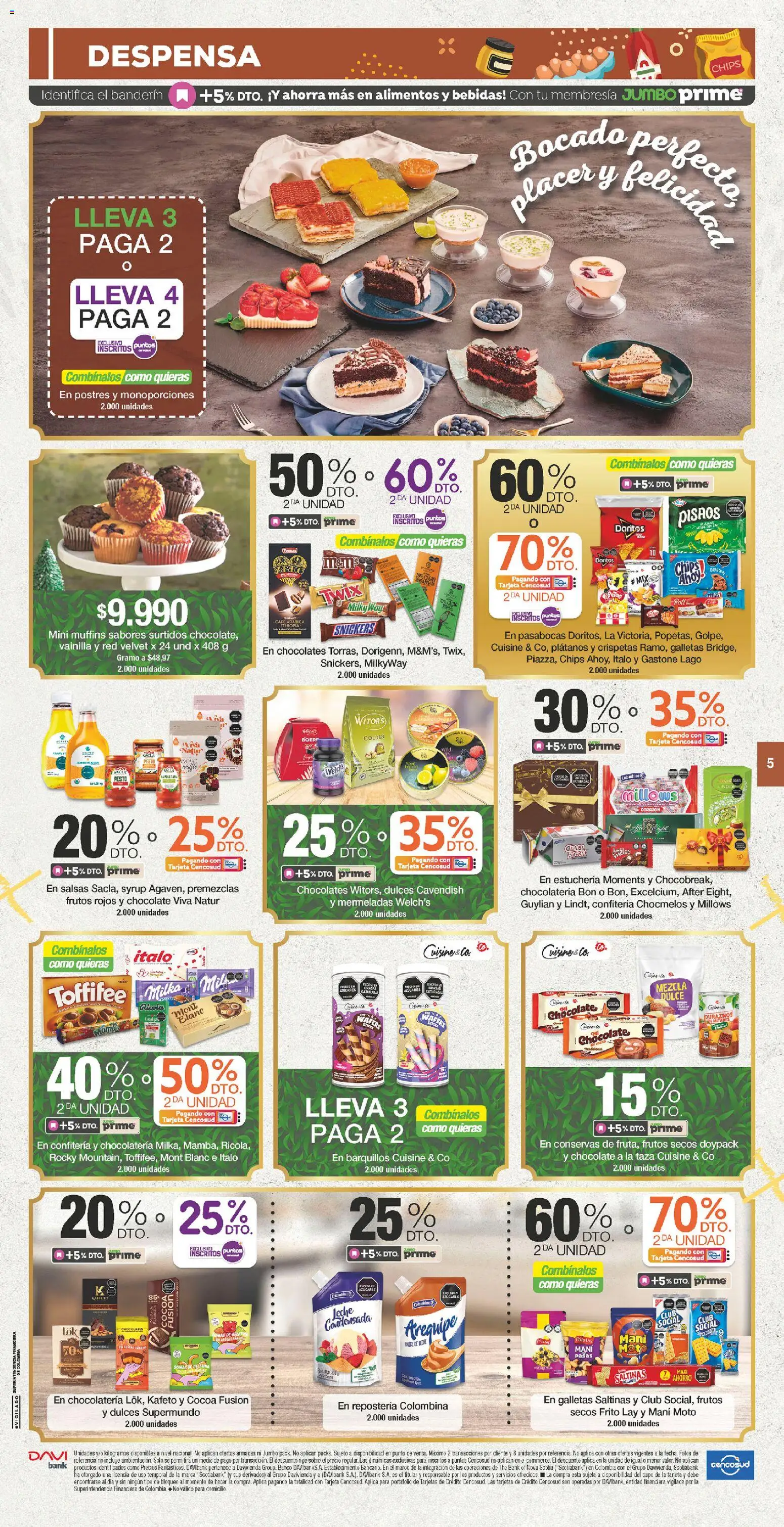 Jumbo revista - valida desde el 06.03.2026 | Página: 5 | Productos: Arequipe, Gelatina, Sobre, Mani