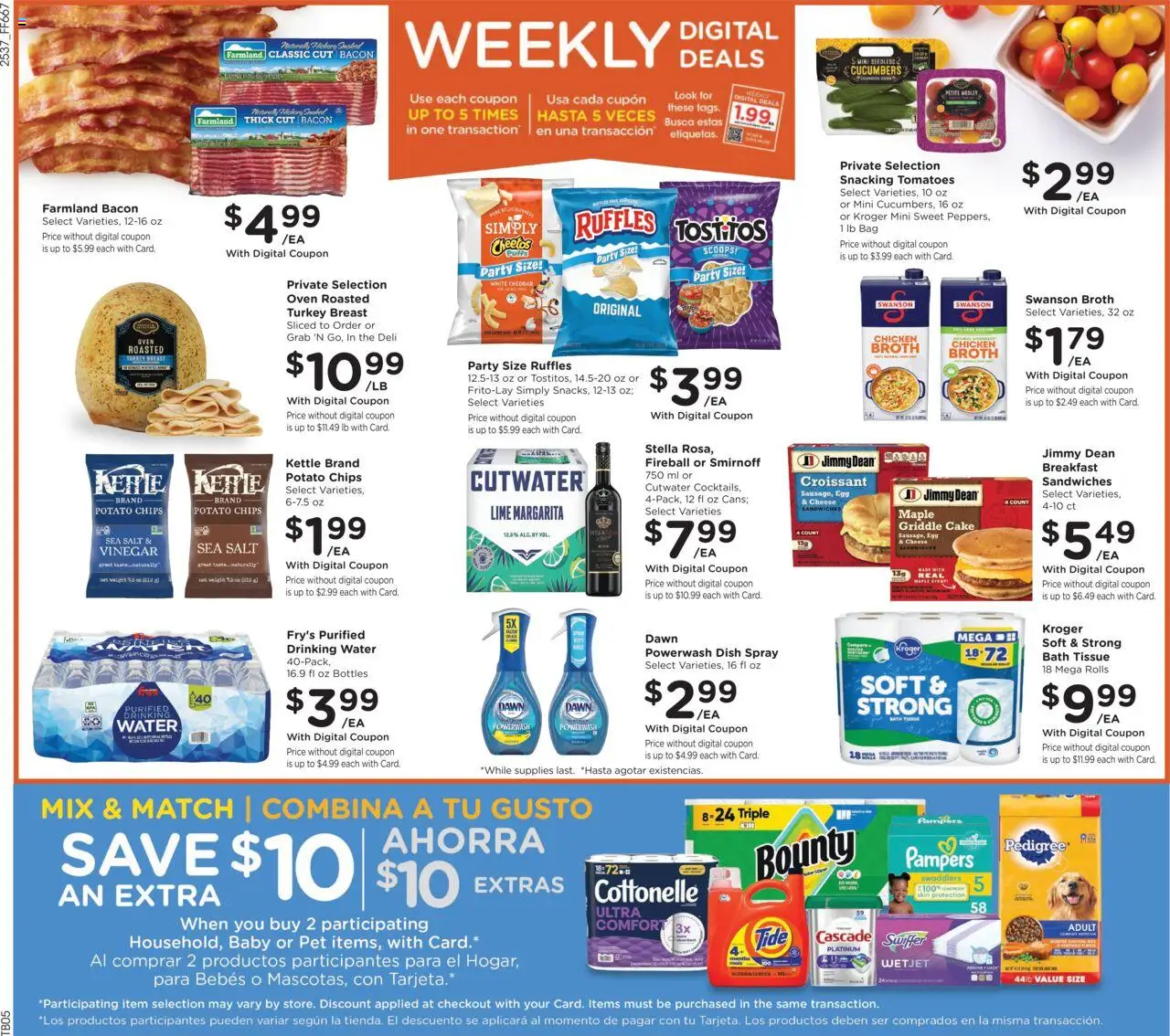 Fry's Food Weekly Ad - valid from 15.10.2025 | Page: 2 | Products: Cheese, Tomatoes, Water, Salt