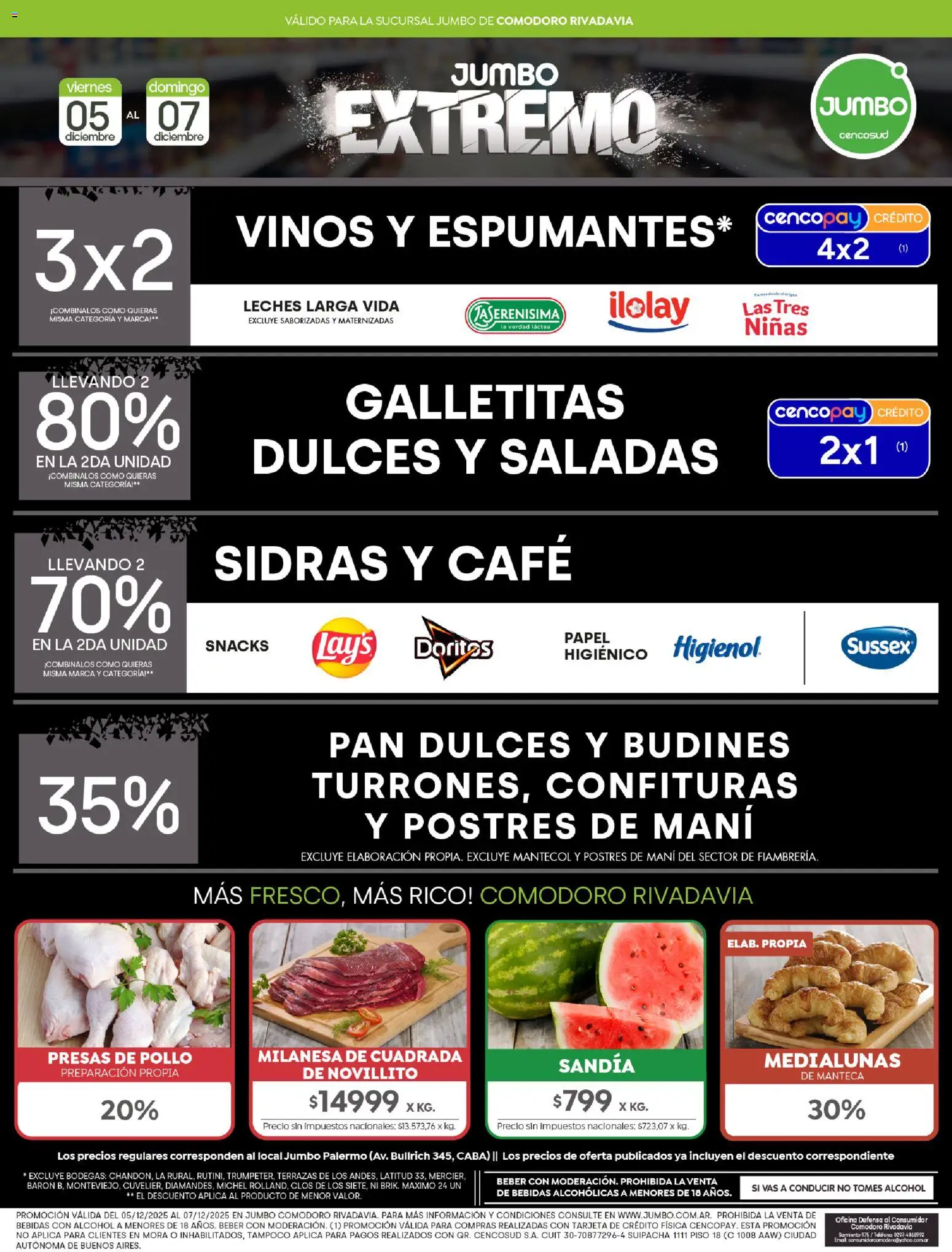 Jumbo - Ofertas | Comodoro │ válido desde el 05.12.2025 | Página: 1 | Productos: Galletitas, Sandía, Mani, Café