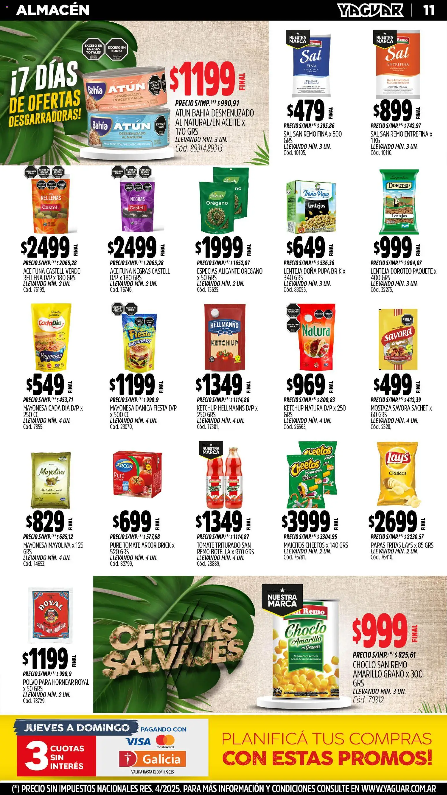 Yaguar - San Juan │ válido desde el 10.11.2025 | Página: 12 | Productos: Botella, Peso, Mostaza, Atún