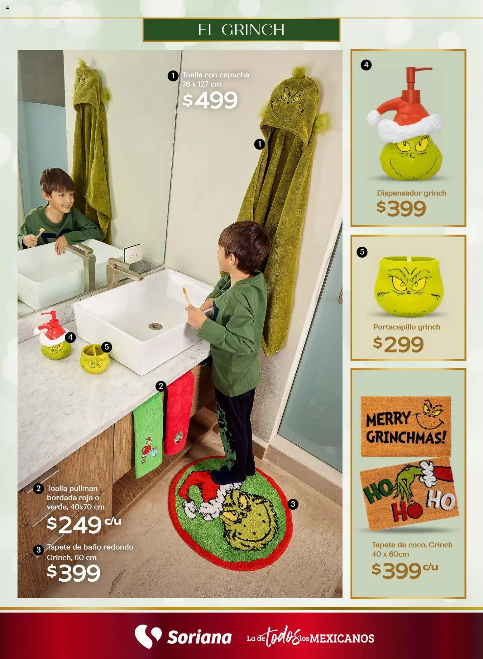 Nuevas ofertas de Soriana válidas en toda la República Mexicana desde el 25.09.2025. ¡Encuentra las mejores ofertas en Soriana - Decoración Navideña Súper Nacional! | Página: 36 | Productos: Toalla, Baño, Tapete