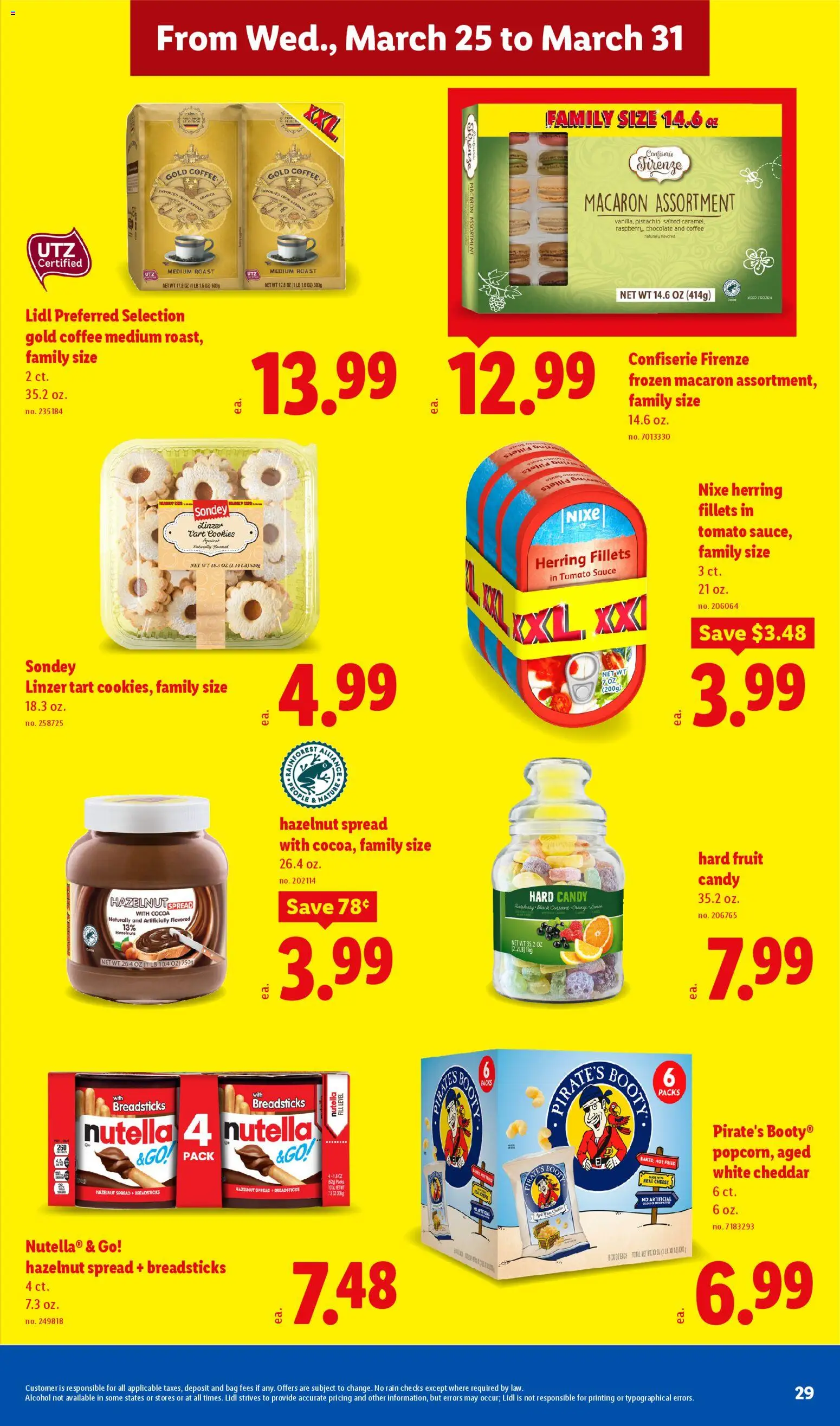 Lidl Weekly Ad - valid from 25.03.2026 | Page: 29 | Products: Coffee, Chocolate, Cookies, Sauce