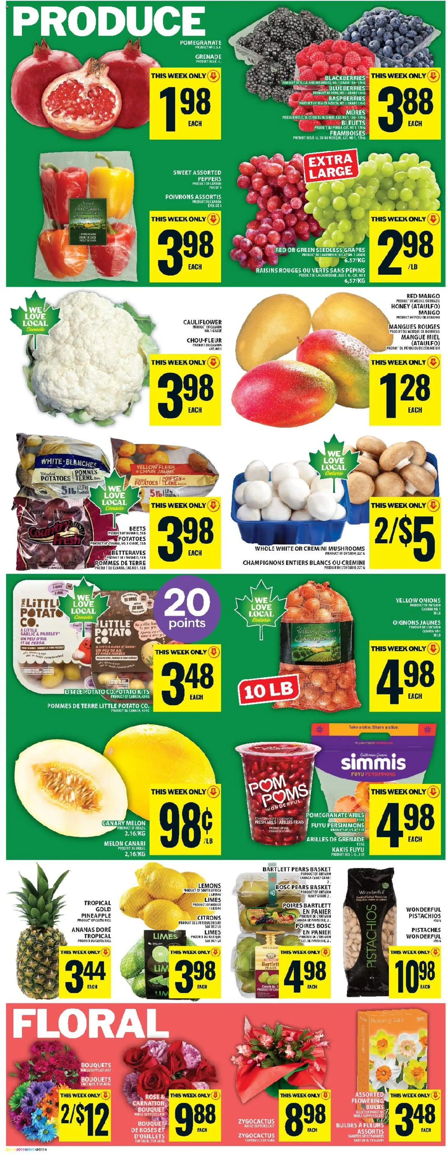 Food Basics flyer valid from 30.10.2025 | Page: 5 | Products: Pineapple, Potatoes, Chair, Basket