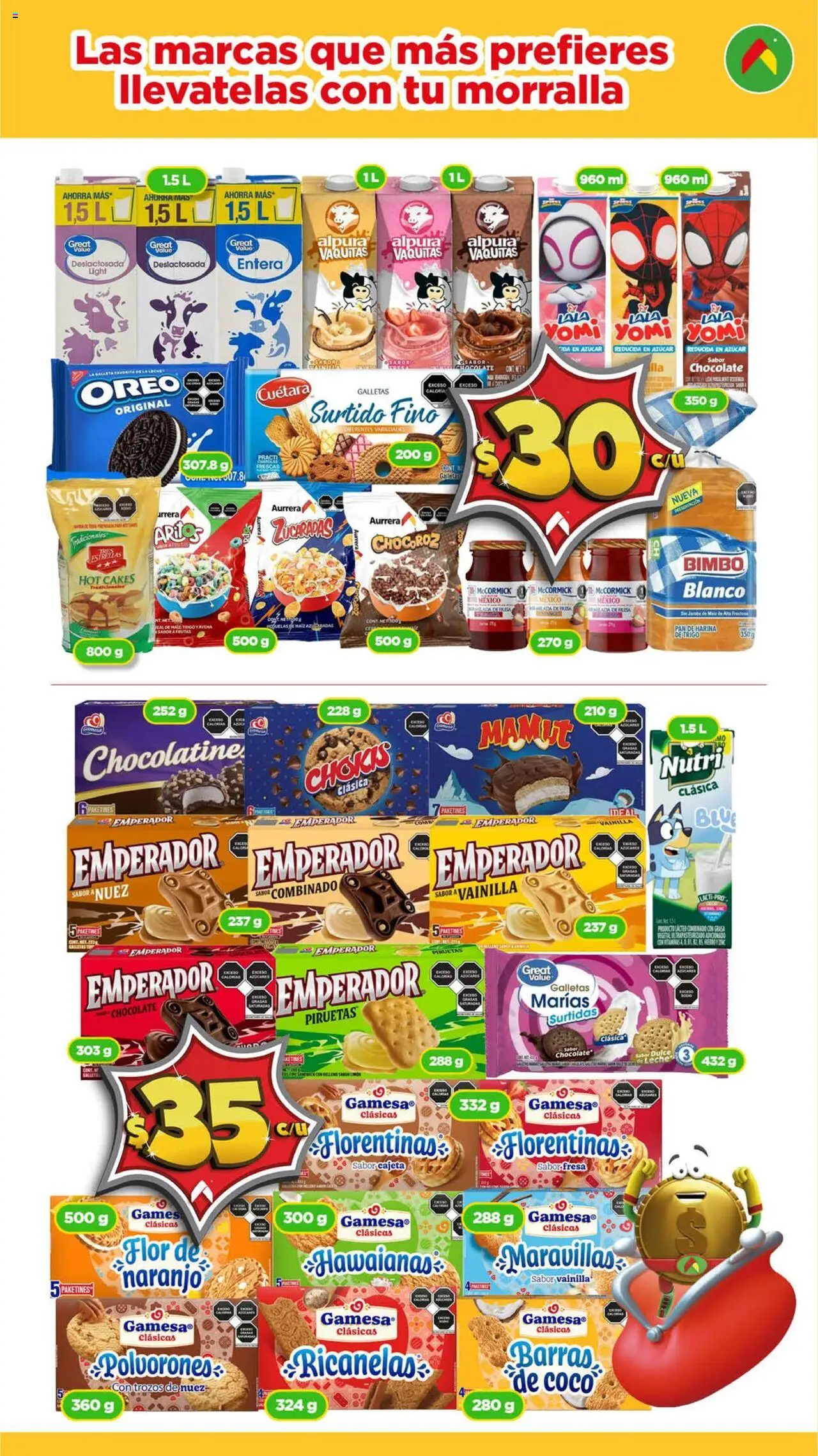 Nuevas ofertas de Bodega Aurrerá válidas en toda la República Mexicana desde el 14.10.2025. ¡Encuentra las mejores ofertas en Bodega Aurrerá - Folleto Morralla! | Página: 4 | Productos: Harina, Azúcar, Avena, Chocolate
