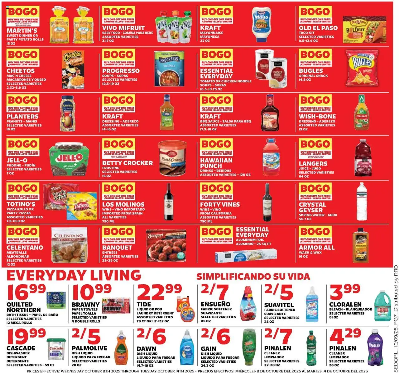 Sedano's Weekly Ad - valid from 08.10.2025 | Page: 7 | Products: Cheese, Detergent, Water, Mayonnaise