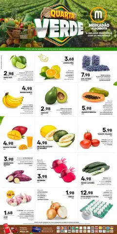 Mercadão Atacadista - Ofertas Quarta Verde - Pré-Visualização do folheto da loja Mercadão Atacadista, válido de 11.02.2026 | Página: 1 | Produtos: Pera, Beterraba, Faca, Batata
