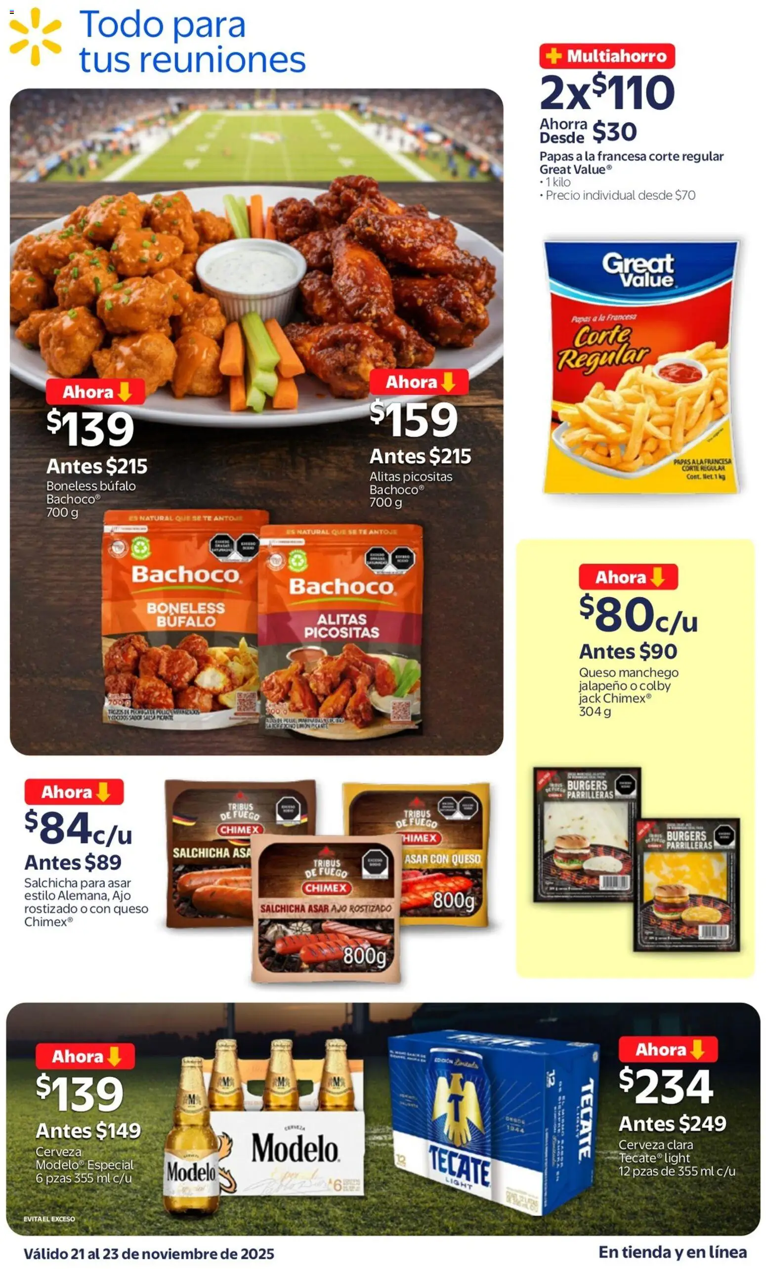 Nuevas ofertas de Walmart válidas en toda la República Mexicana desde el 21.11.2025. ¡Encuentra las mejores ofertas en Walmart folleto Precios bajos ! | Página: 2 | Productos: Salchicha, Ajo, Queso, Cerveza