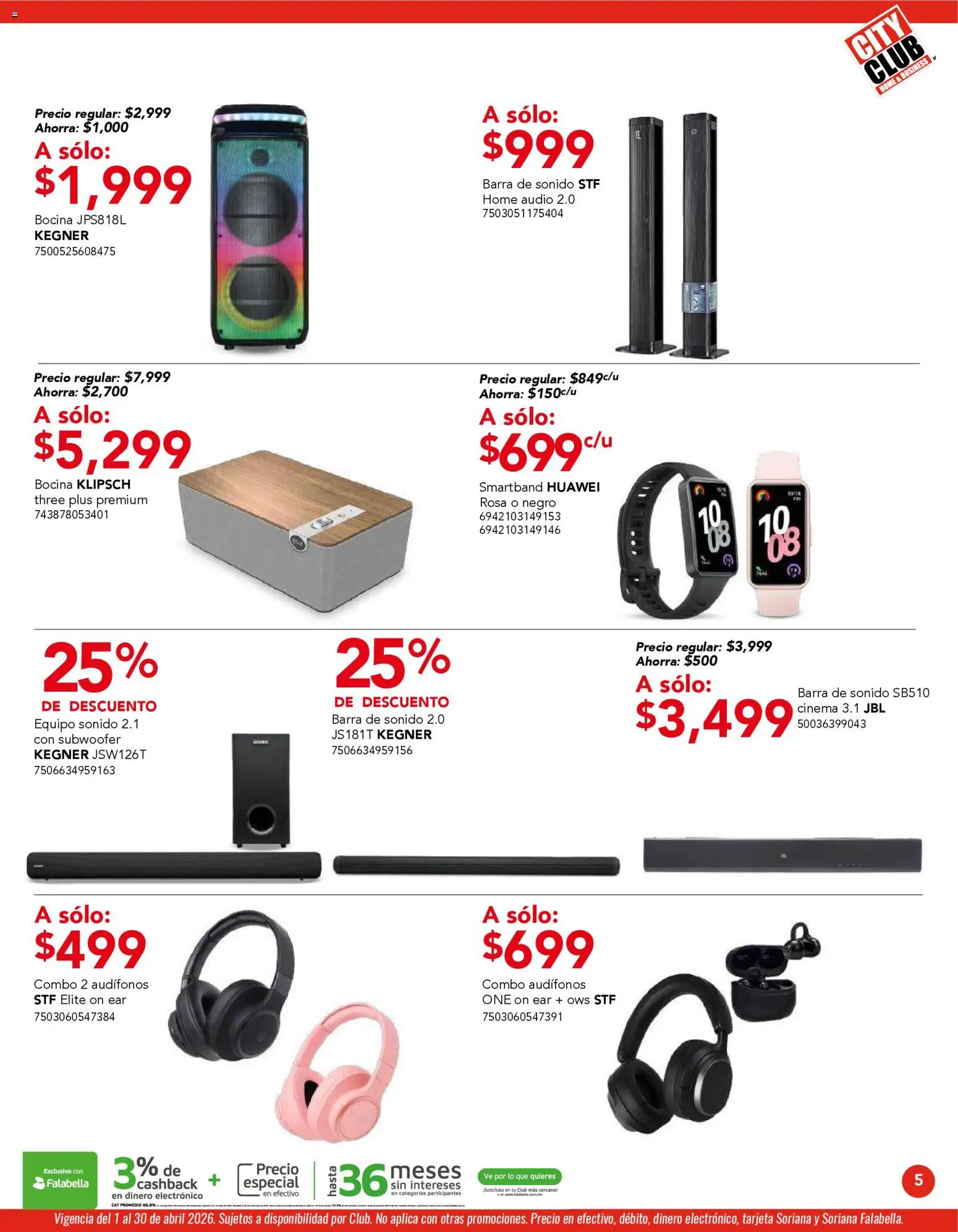 Nuevas ofertas de City Club válidas en toda la República Mexicana desde el 01.04.2026. ¡Encuentra las mejores ofertas en City Club catálogo! | Página: 5