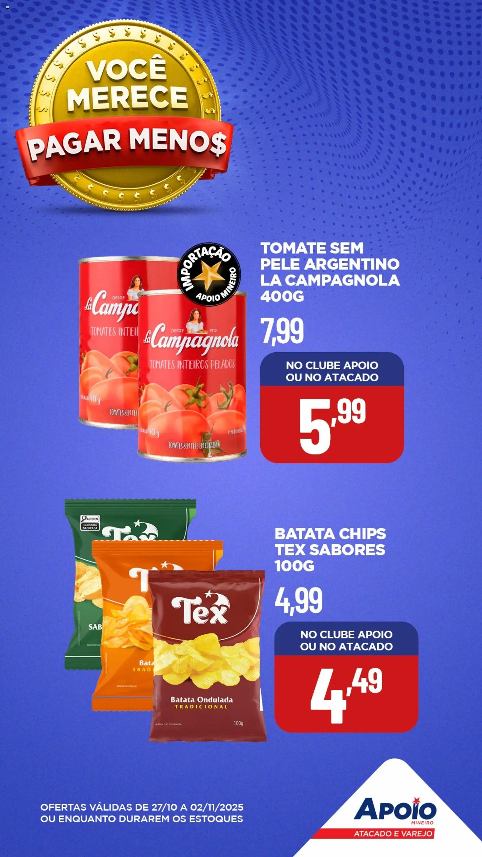 Apoio Mineiro Folheto - válido de 27.10.2025 | Página: 3 | Produtos: Tomates, Batata