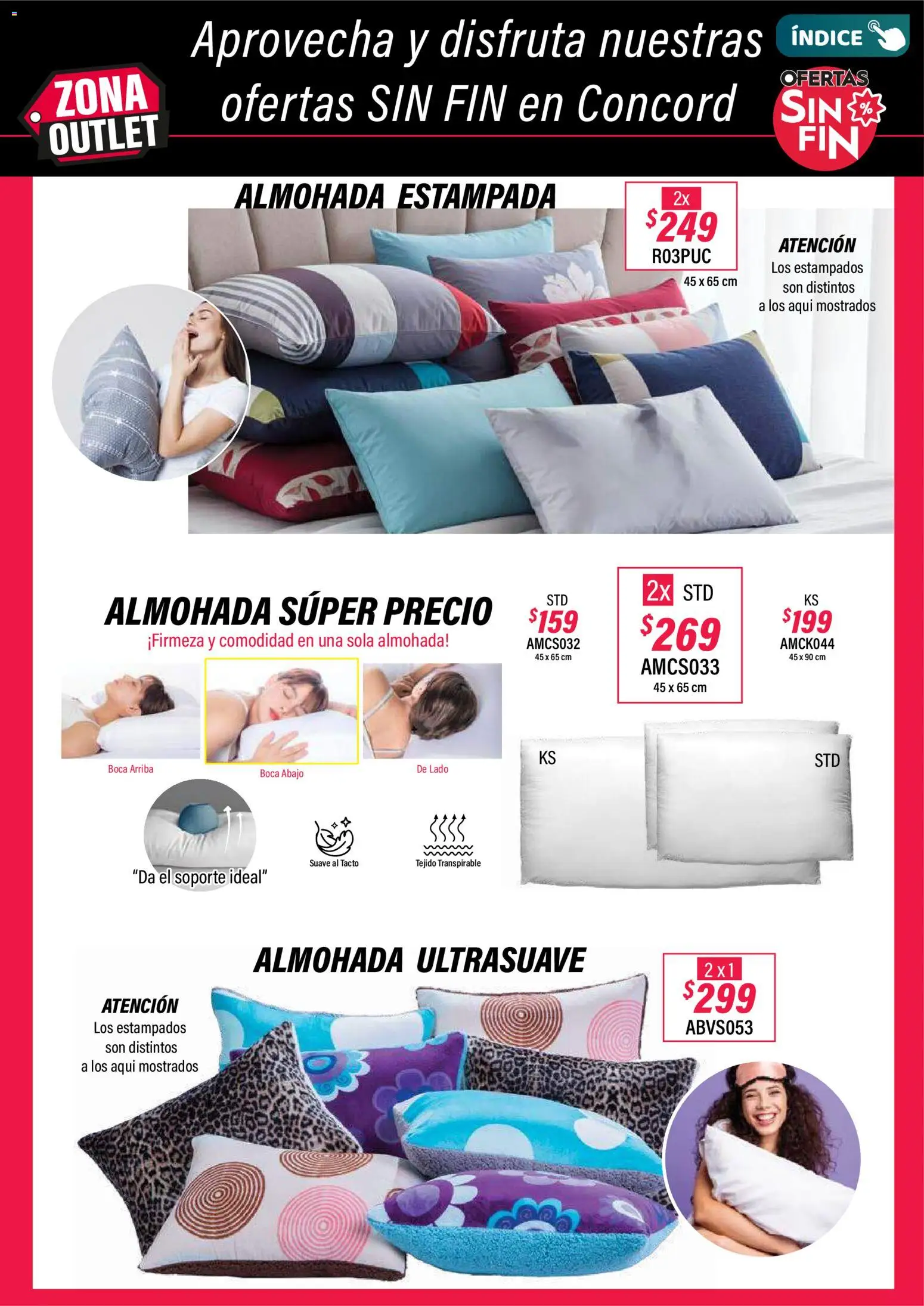 Nuevas ofertas de Colchas Concord válidas en toda la República Mexicana desde el 01.11.2025. ¡Encuentra las mejores ofertas en Colchas Concord Buen Fin! | Página: 261 | Productos: Almohada