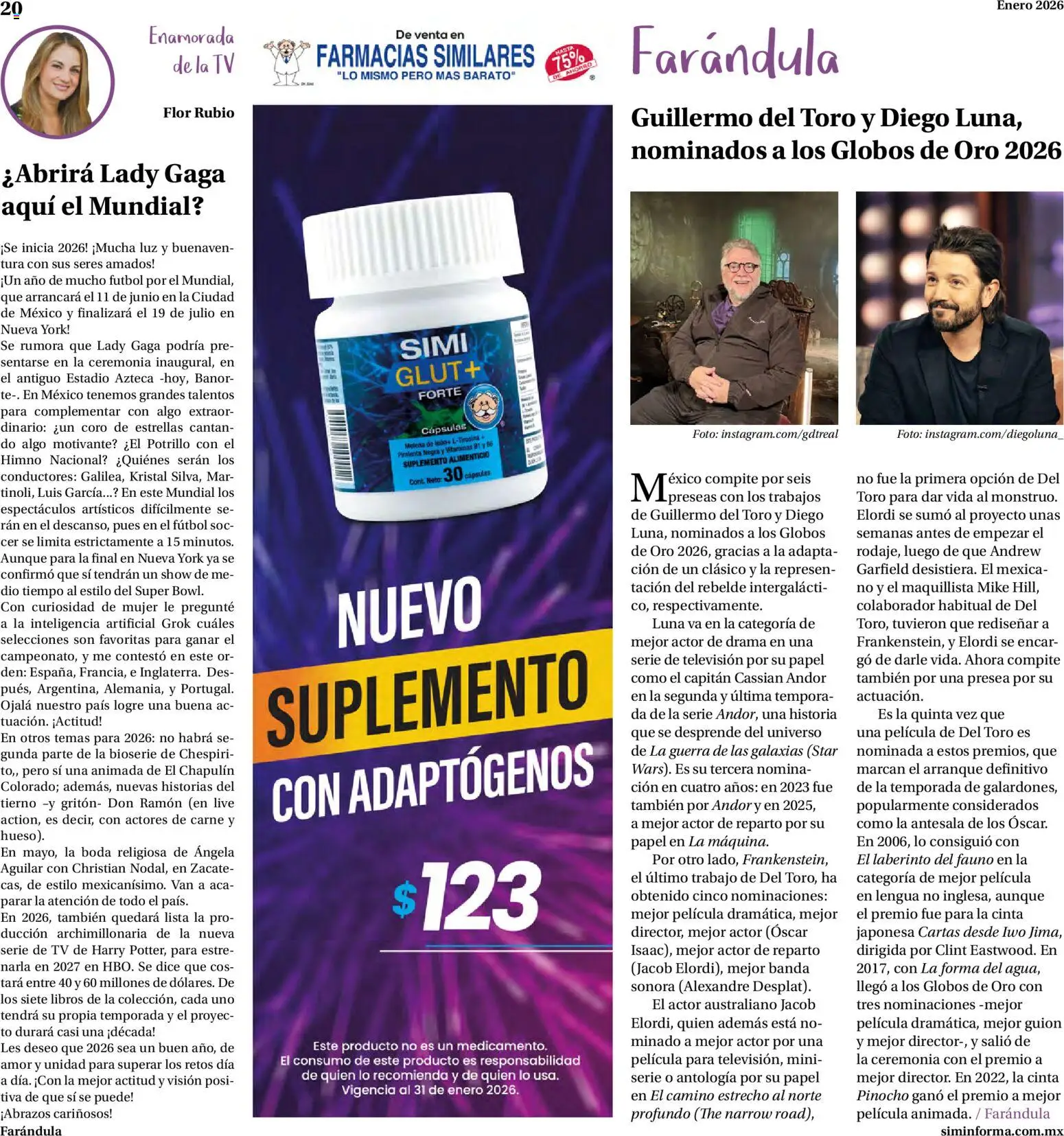 Nuevas ofertas de Farmacias Similares válidas en toda la República Mexicana desde el 01.01.2026. ¡Encuentra las mejores ofertas en Farmacias Similares catálogo! | Página: 20 | Productos: Pimienta, Agua, Vitaminas, Cinta