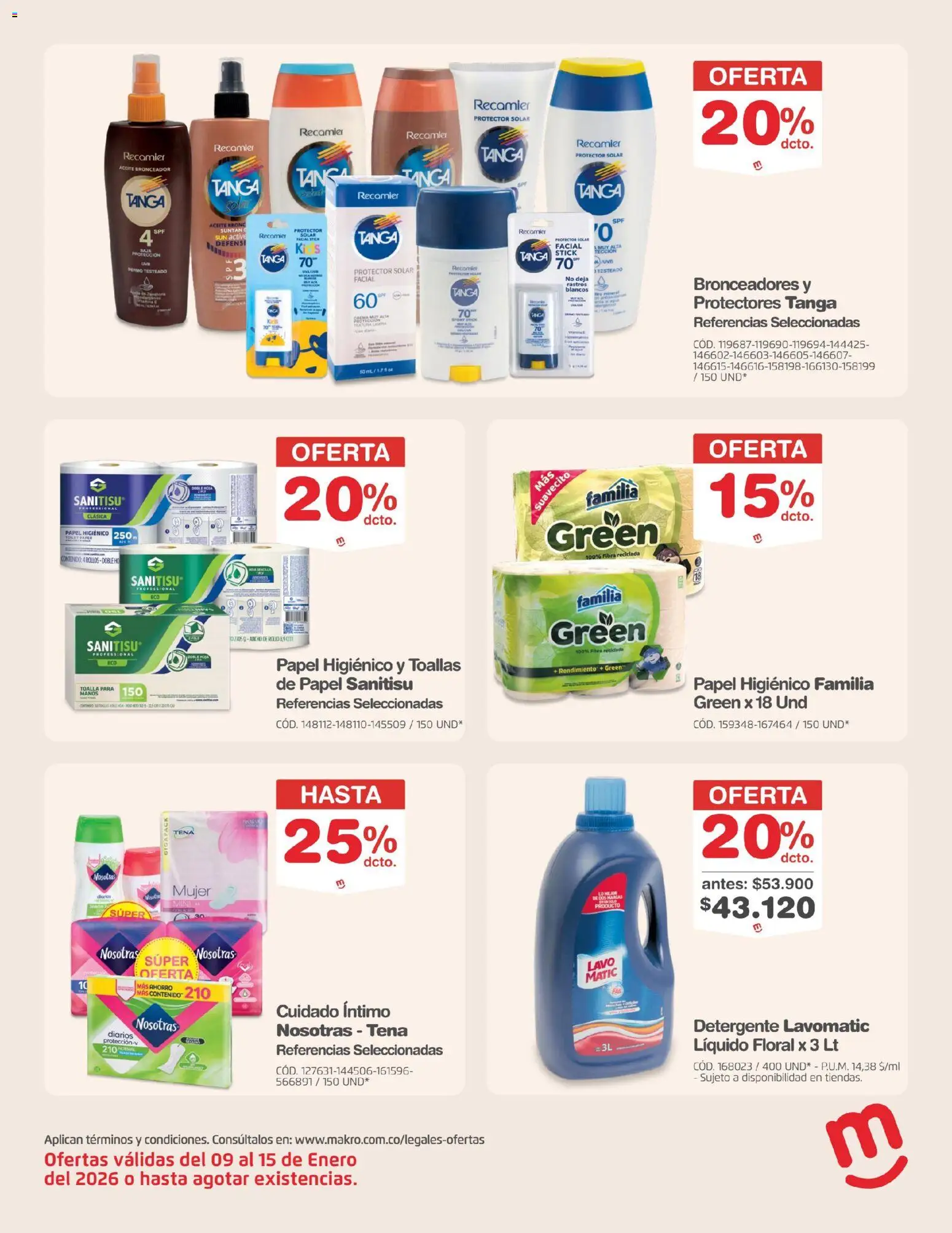 Makro revista - valida desde el 09.01.2026 | Página: 15 | Productos: Crema, Toalla, Toallas, Papel higiénico