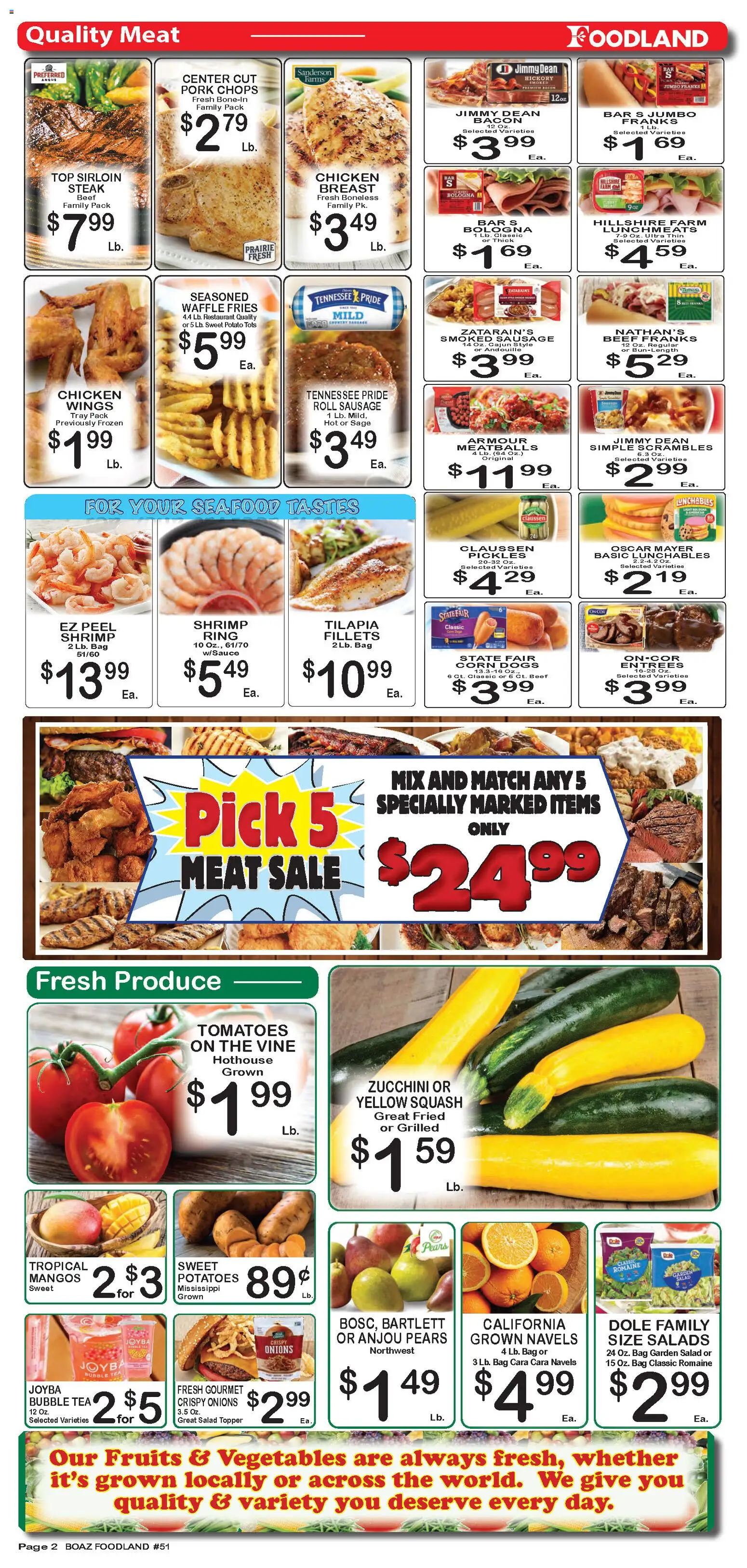 Foodland Weekly Ad - valid from 20.01.2026 | Page: 2 | Products: Ring, Salad, Fruits, Sausage