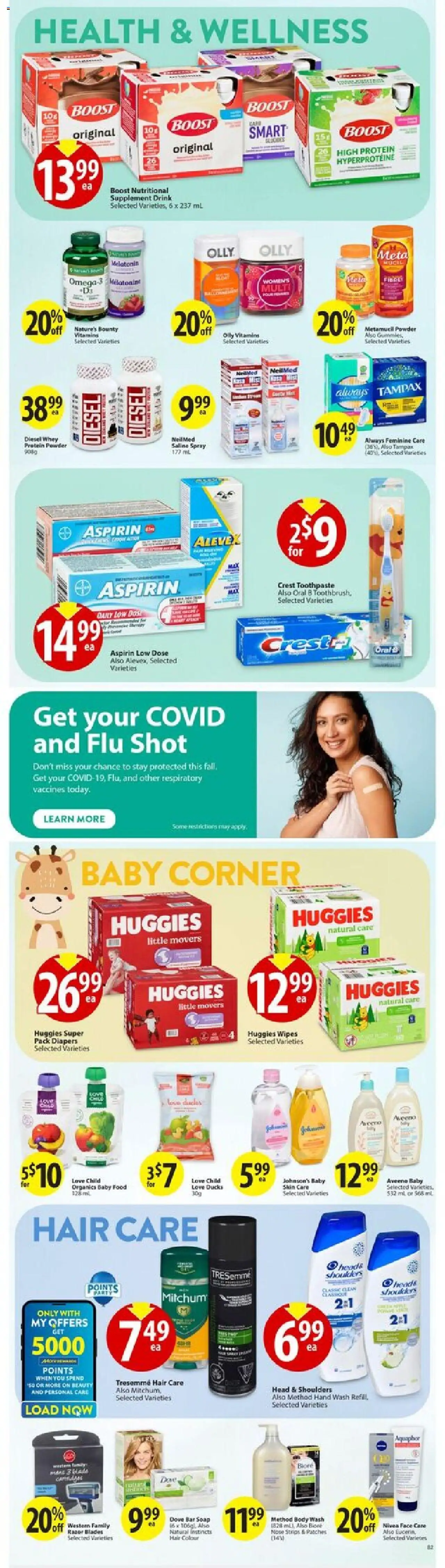 Save on foods flyer valid from 02.10.2025 | Page: 30 | Products: Powder, Soap, Body wash, Toothpaste