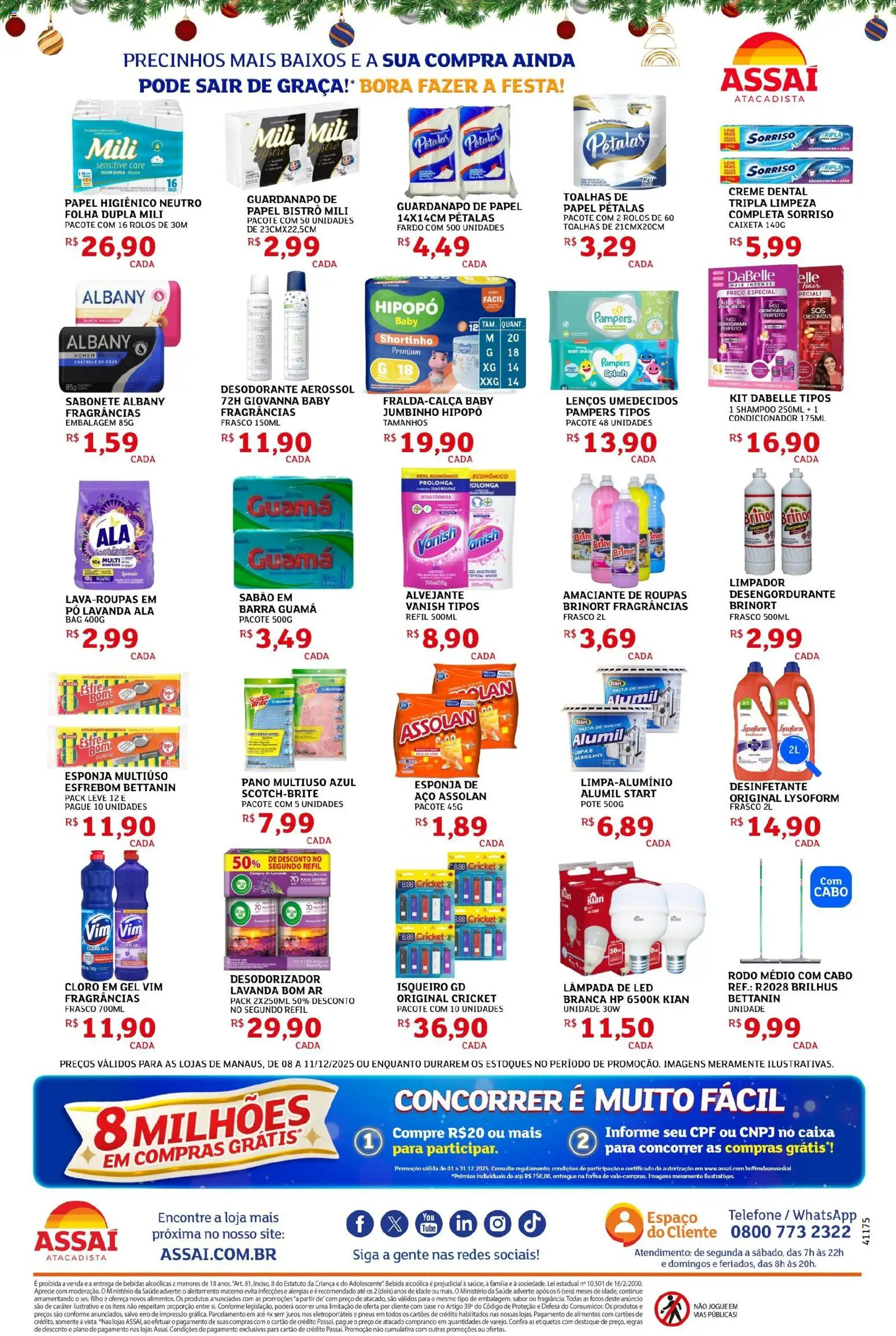 Assaí Atacadista Folheto - válido de 08.12.2025 | Página: 4 | Produtos: Pó, Alvejante, Caixa, Desinfetante