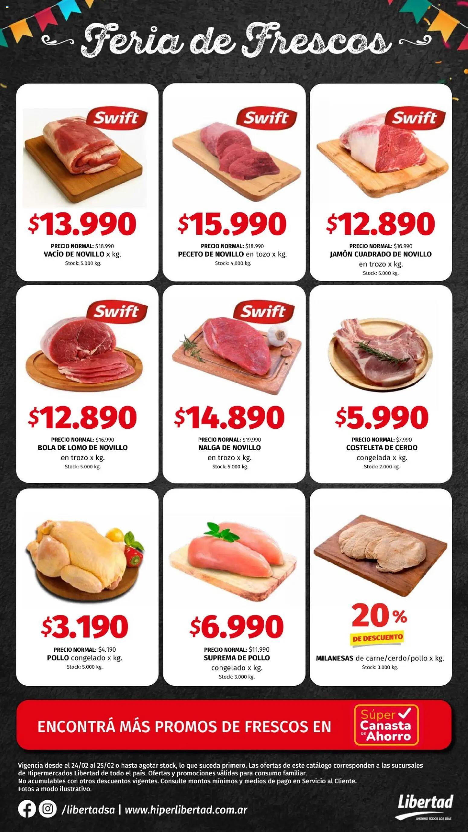 Hipermercado Libertad - Feria de Frescos  │ válido desde el 24.02.2026 | Página: 2 | Productos: Pollo, Jamón, Cerdo, Canasta