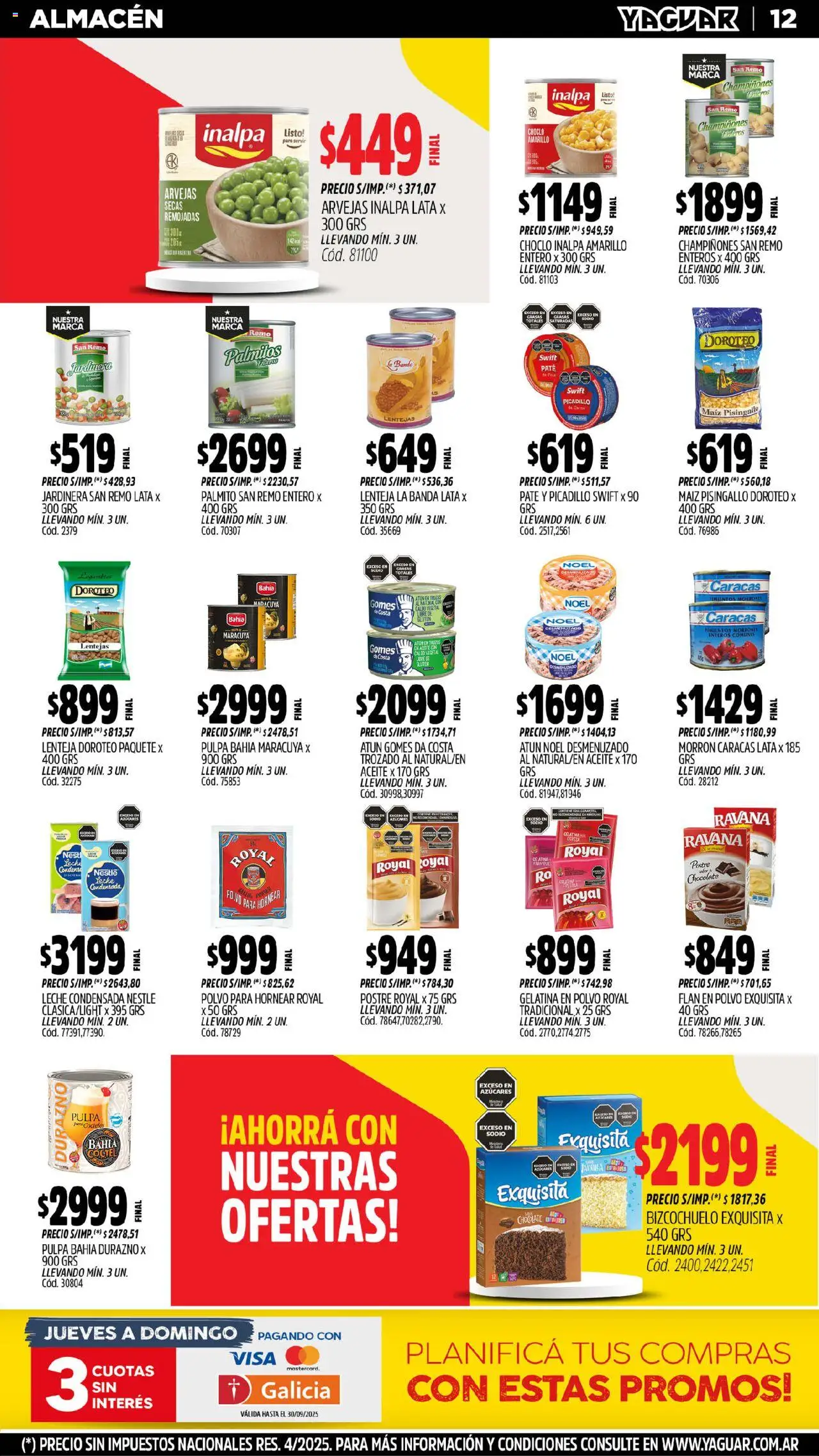 Yaguar - Chaco │ válido desde el 08.09.2025 | Página: 13 | Productos: Durazno, Polvo, Arvejas, Maiz