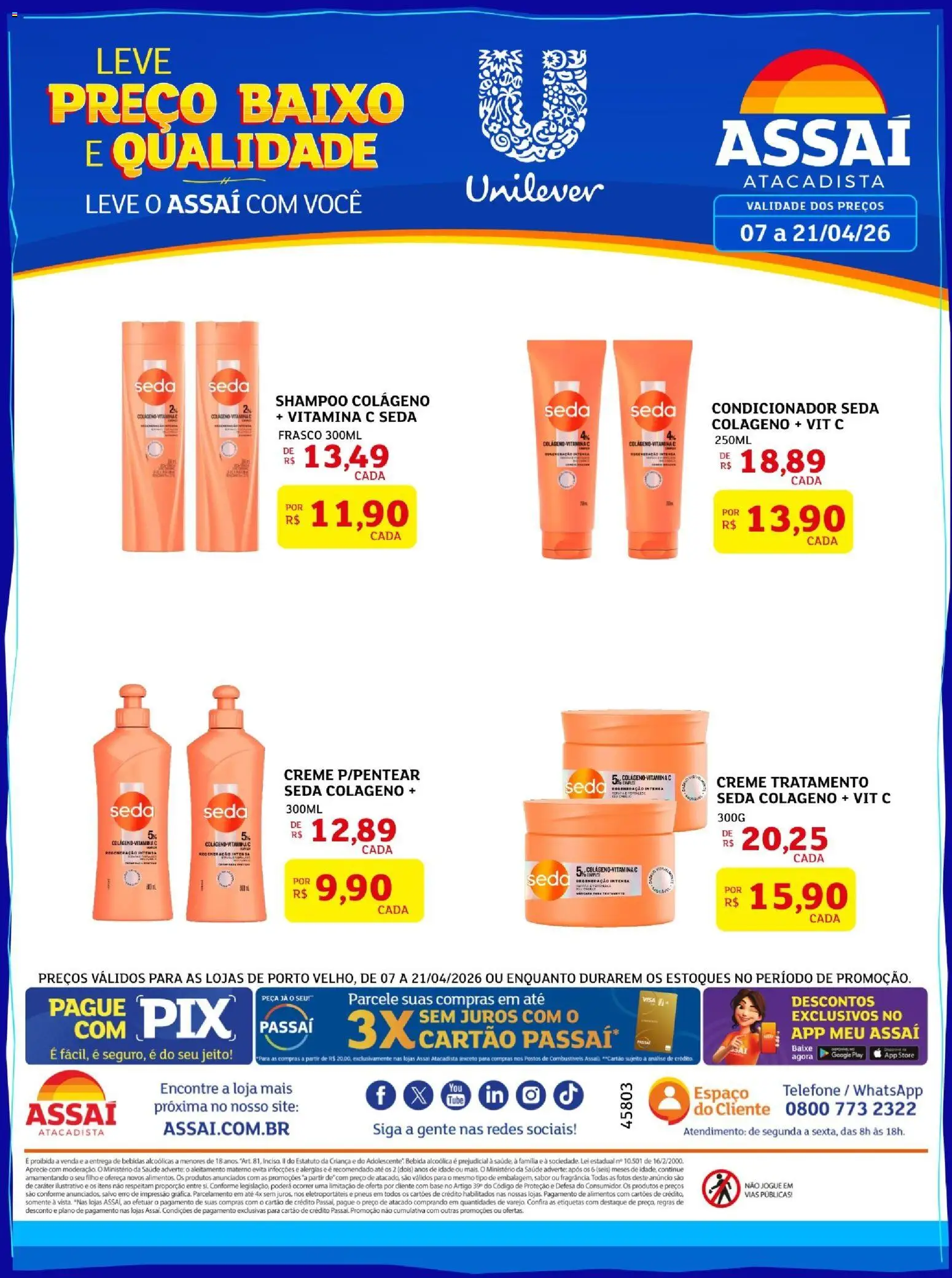 Assaí Atacadista Folheto - válido de 07.04.2026 | Página: 1 | Produtos: Base, Creme, Bebida, Vitamina c